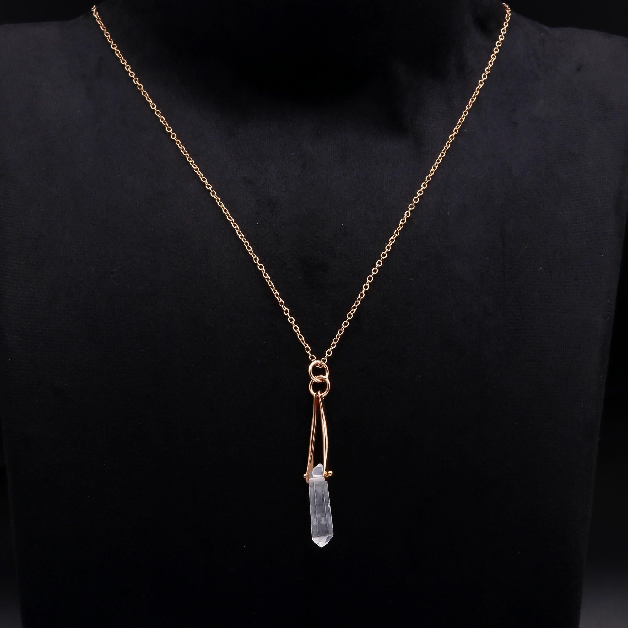 The Industrial Point: Modern Caliper Quartz Necklace