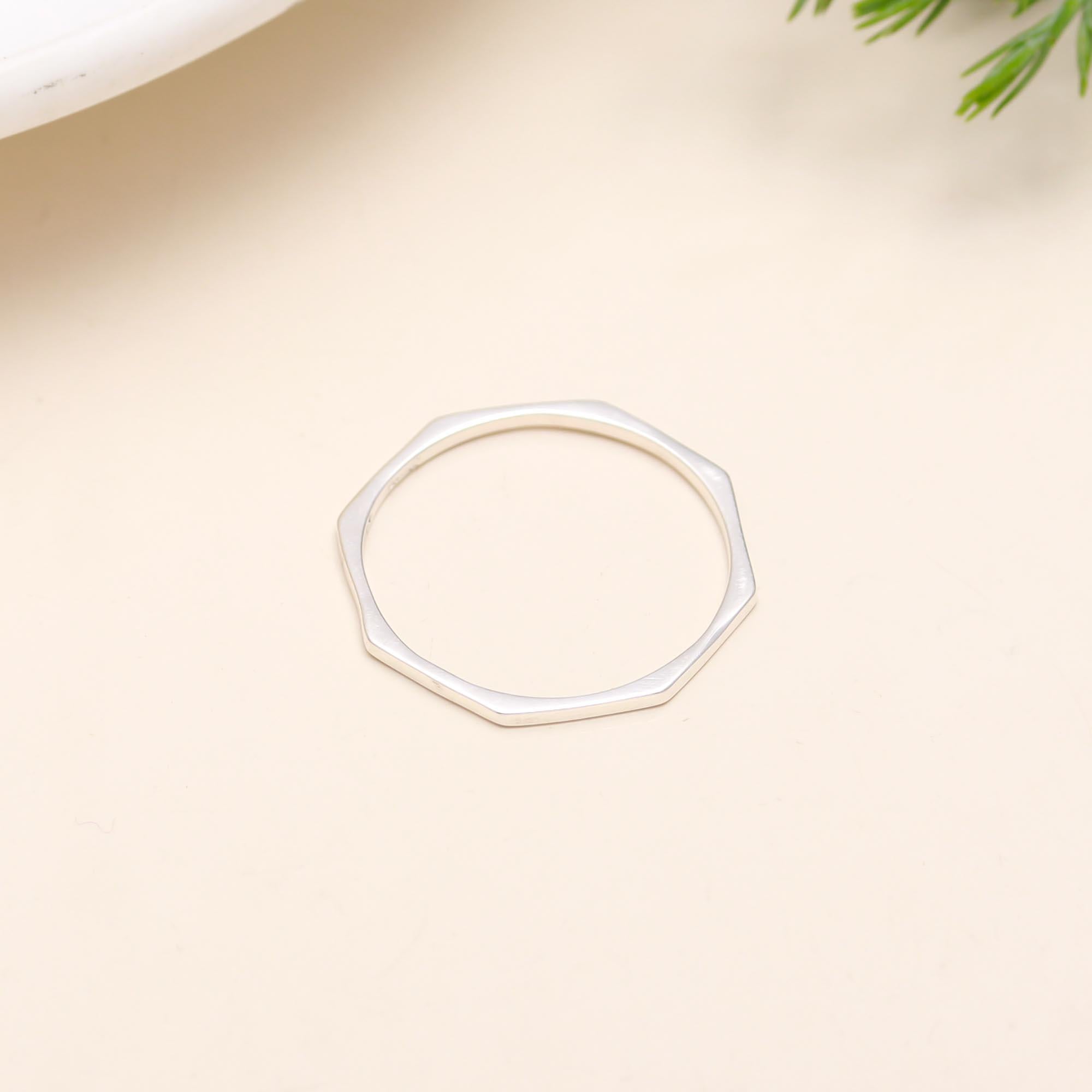 The Silver Wish: Hammered Chevron Stacking Ring
