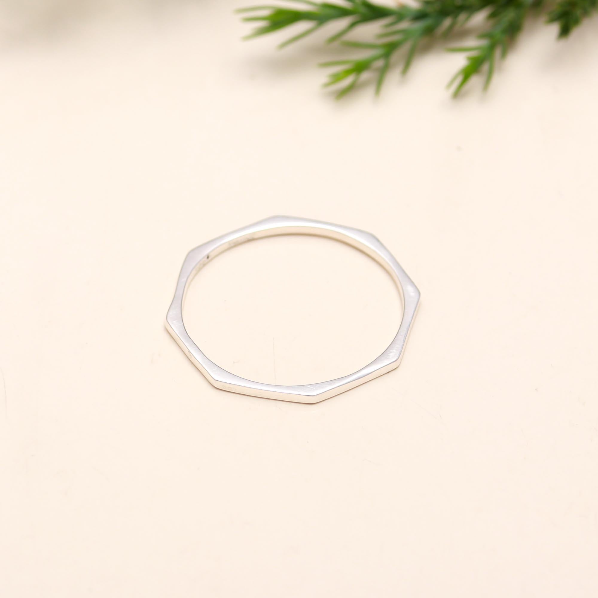 The Silver Wish: Hammered Chevron Stacking Ring