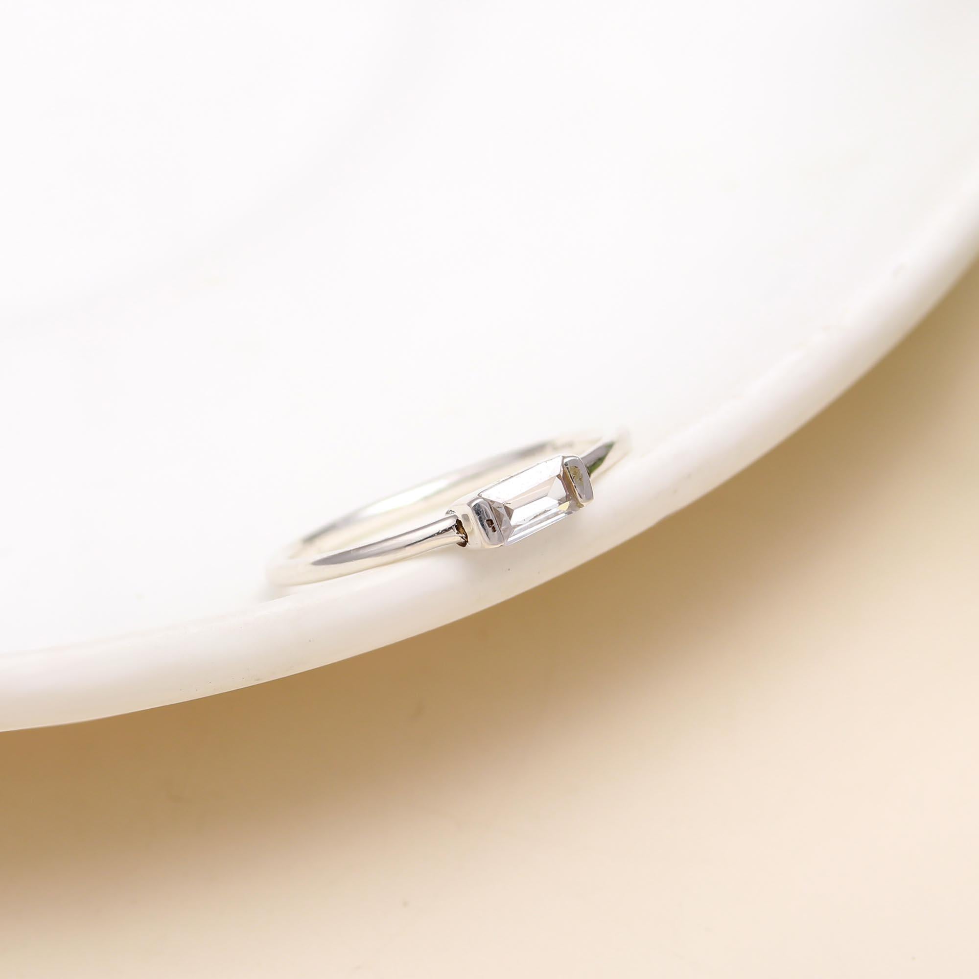 925 Silver White Topaz Stacking Ring