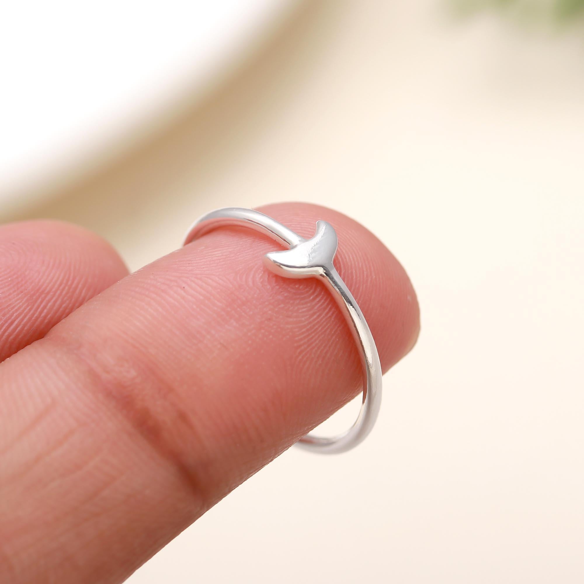925 Silver Crescent Moon Ring