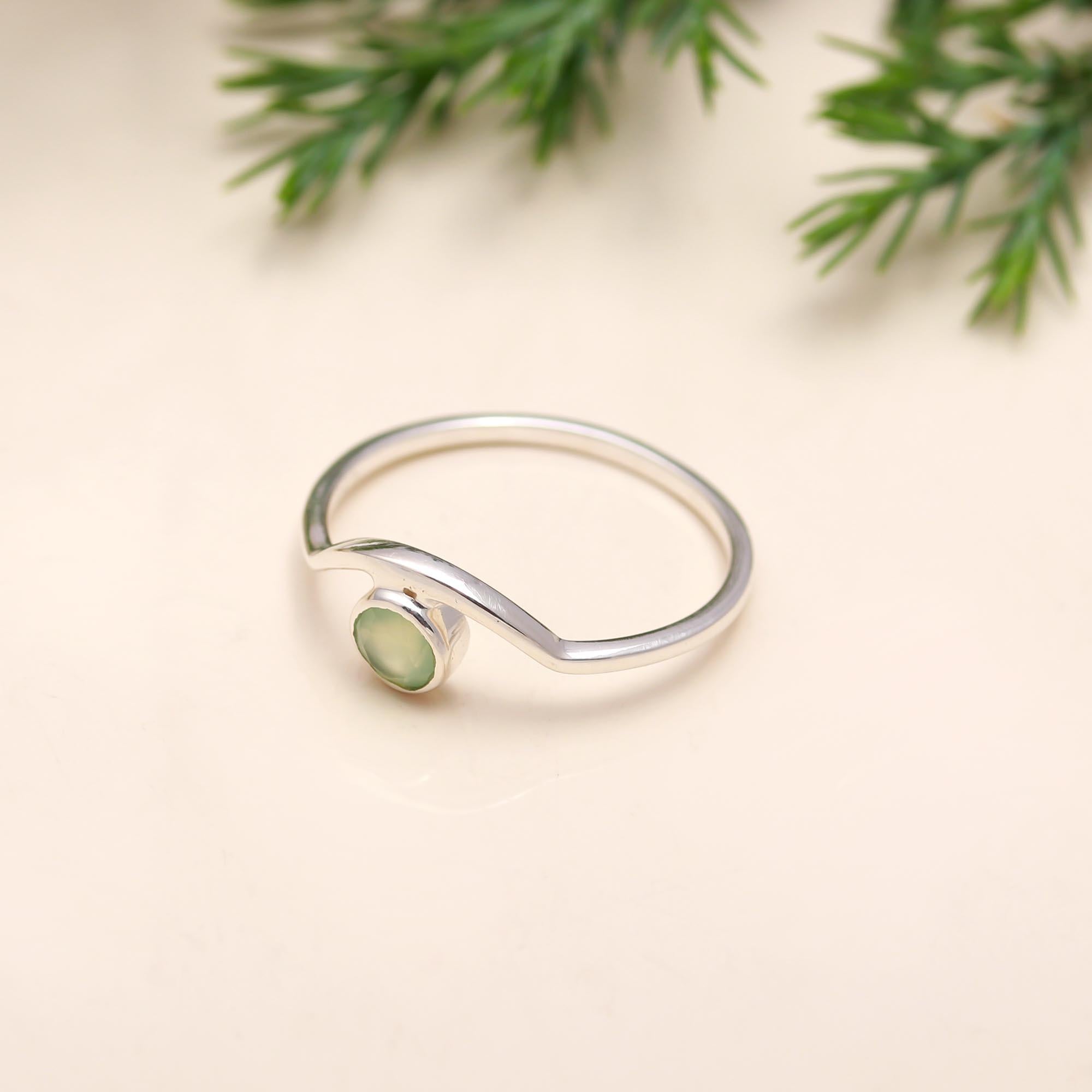 925 Silver Green Onyx Ring