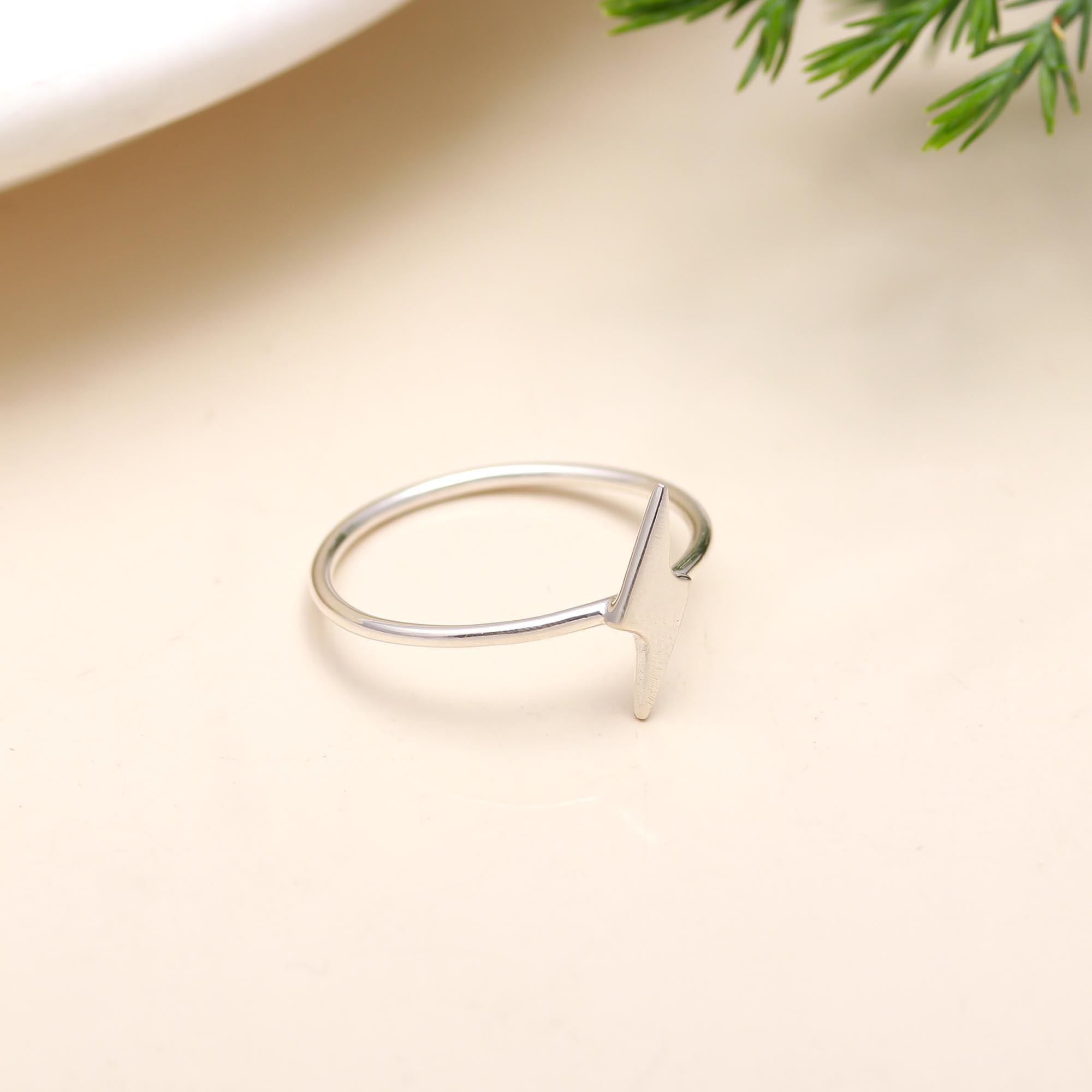 The Electric Spark: Sterling Silver Lightning Bolt Ring