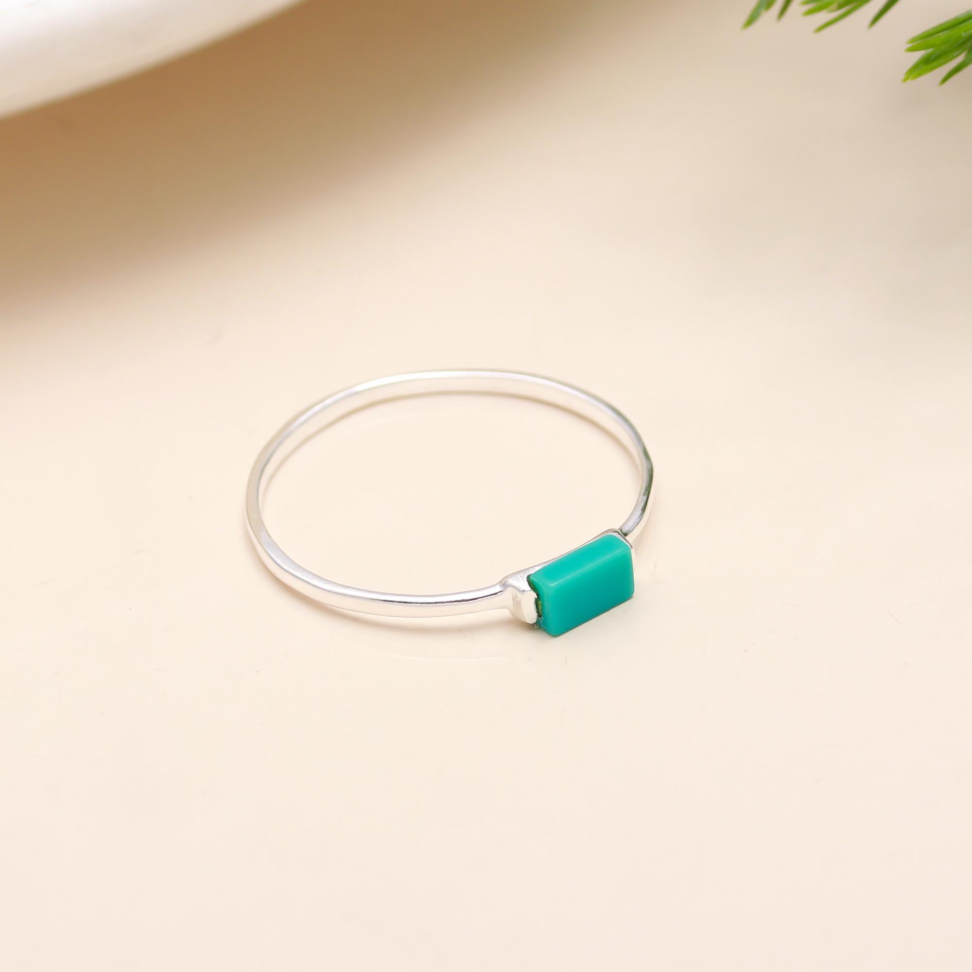 925 Silver Turquoise Bar Ring
