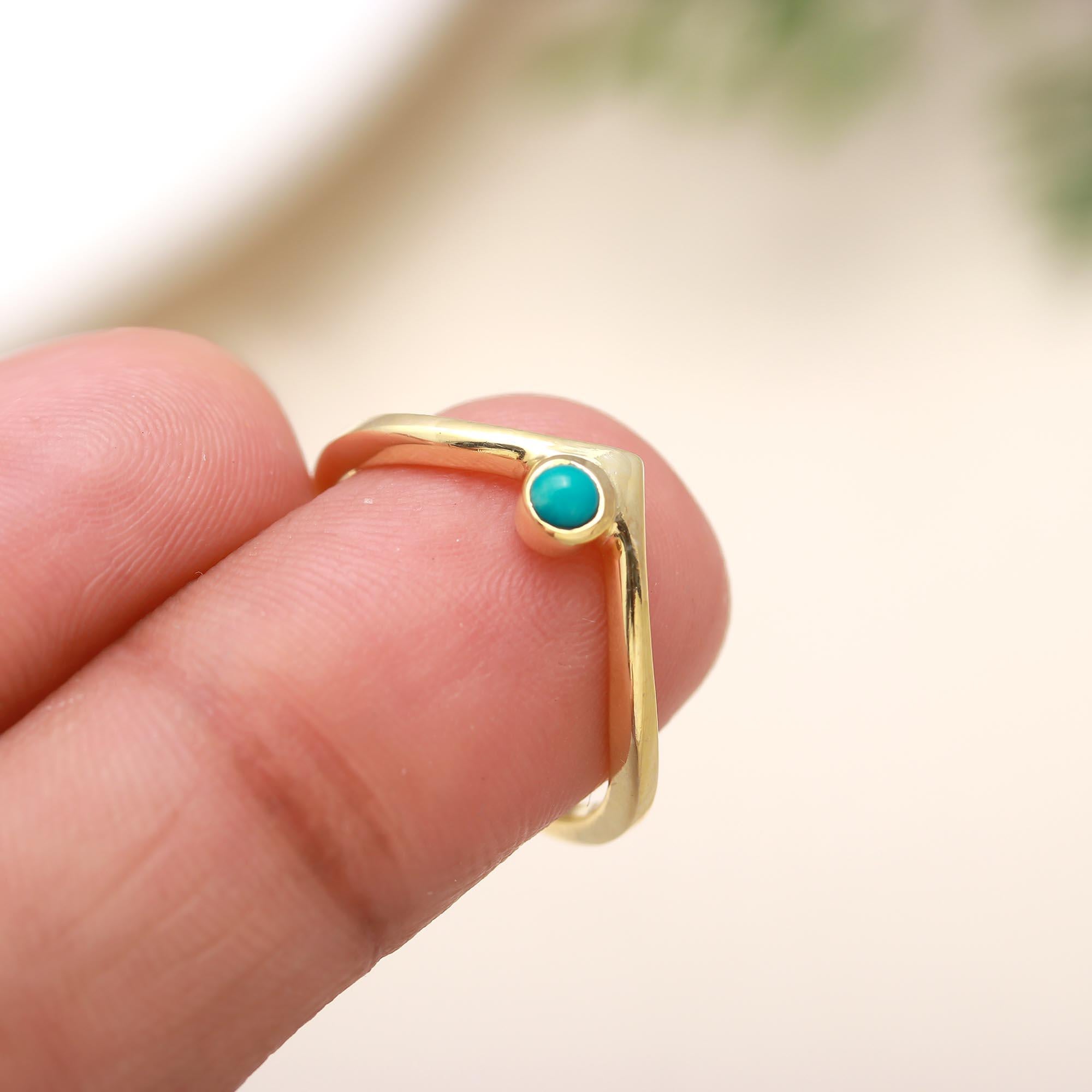 The Turquoise Peak: Chevron Wishbone Ring