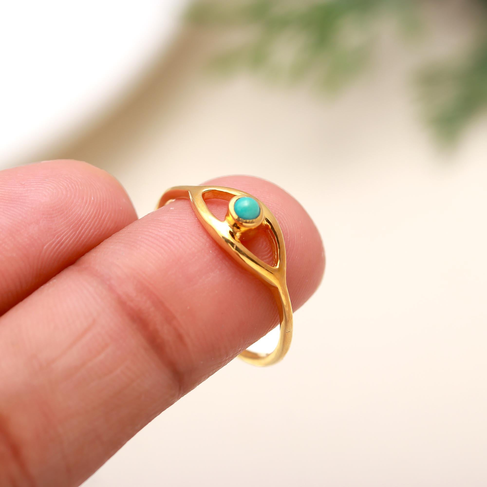 The Protective Eye: Turquoise Marquise Ring