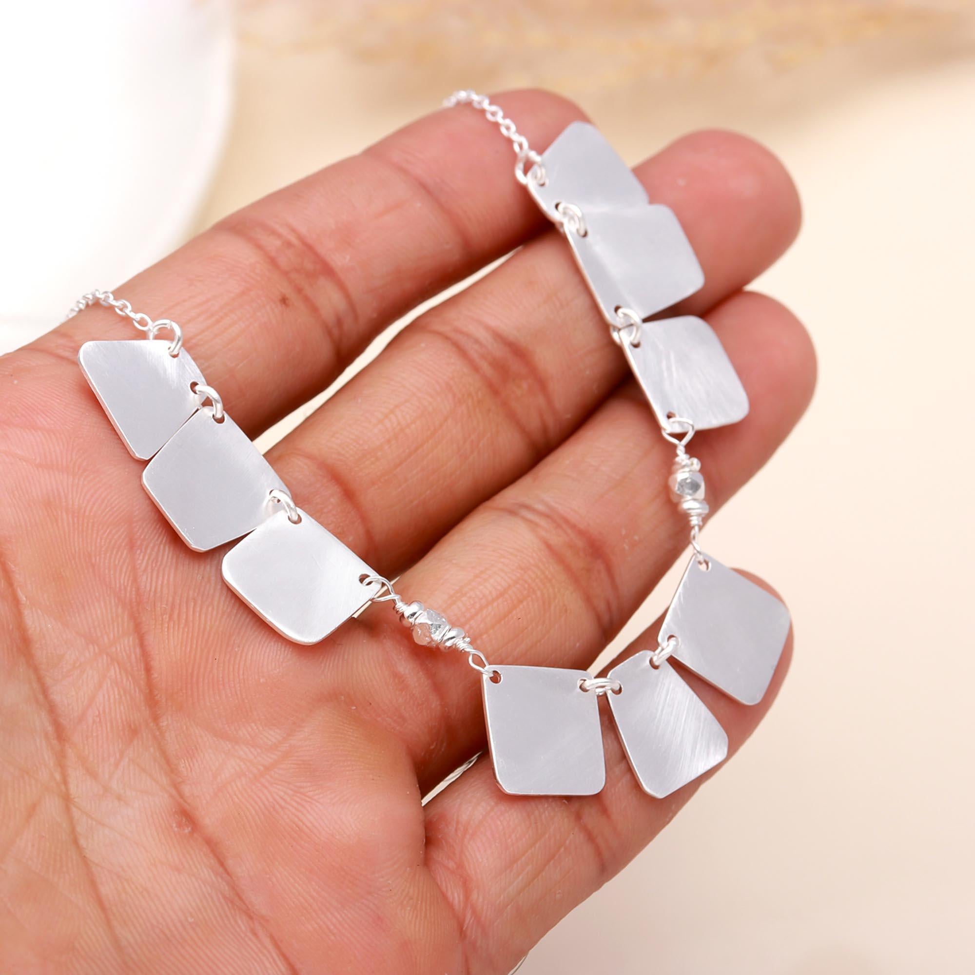 925 Sterling Silver Modern Geometric Minimalist Necklace