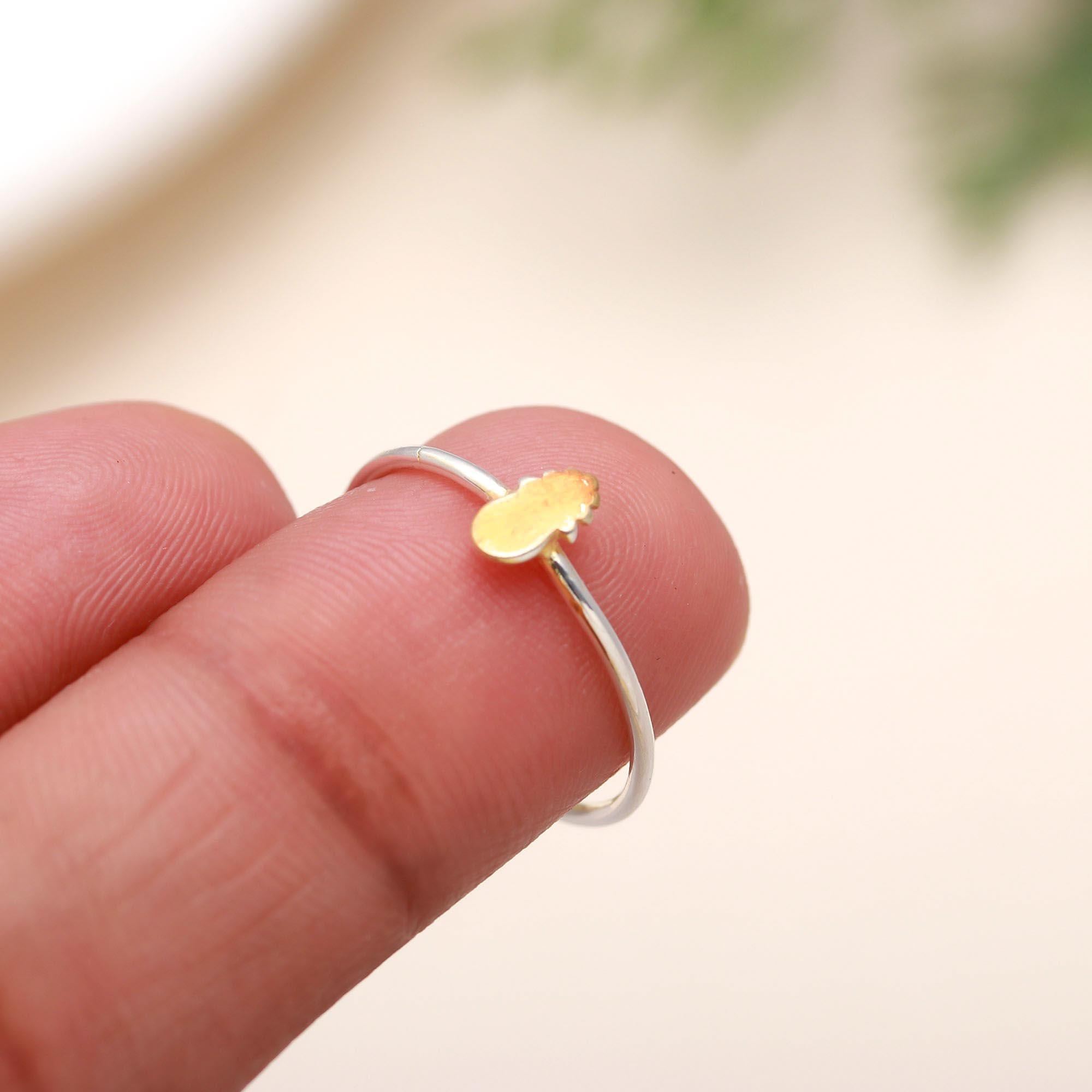 925 Silver Pineapple Charm Ring