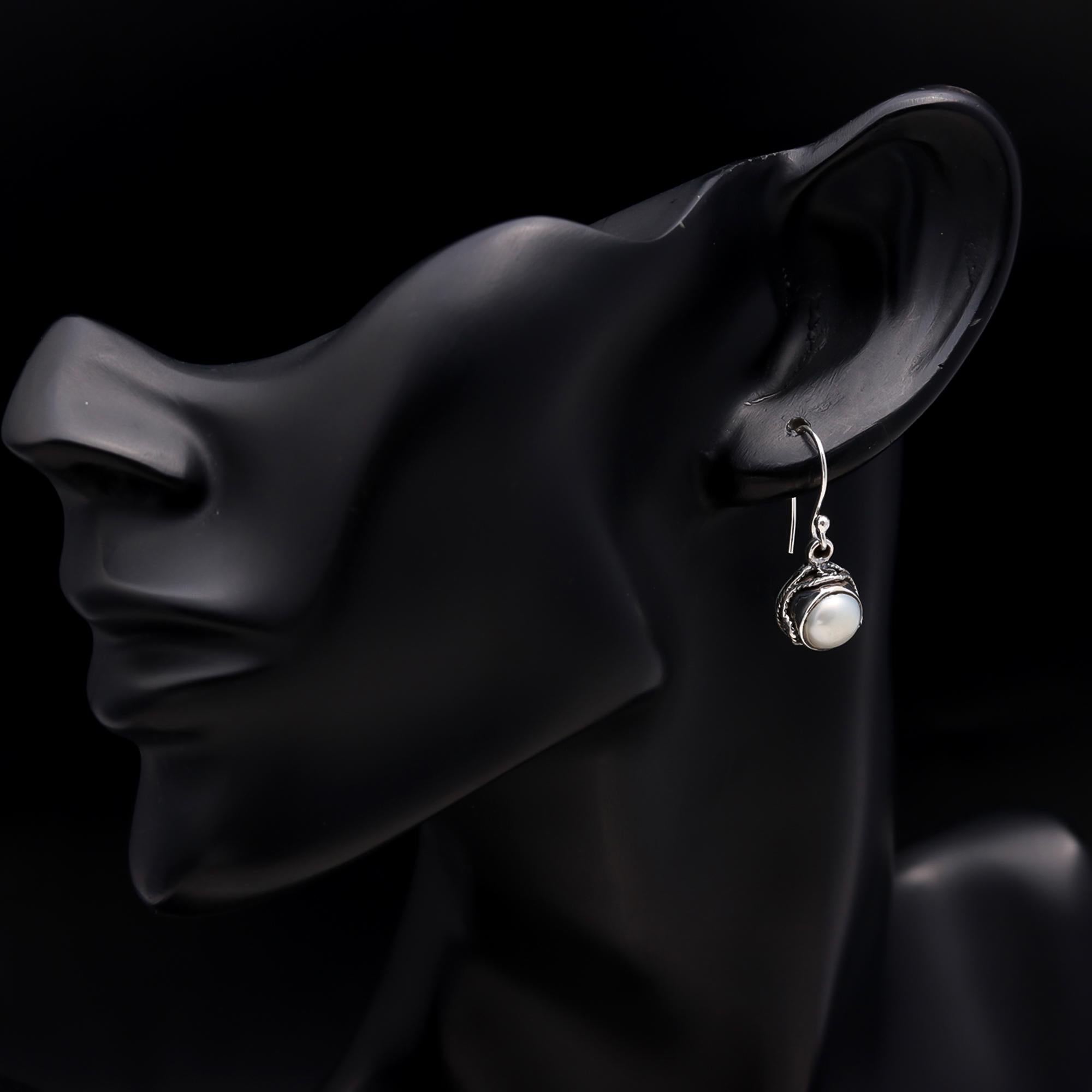 The Classic Strand: Pearl & Silver Rope Drop Earrings