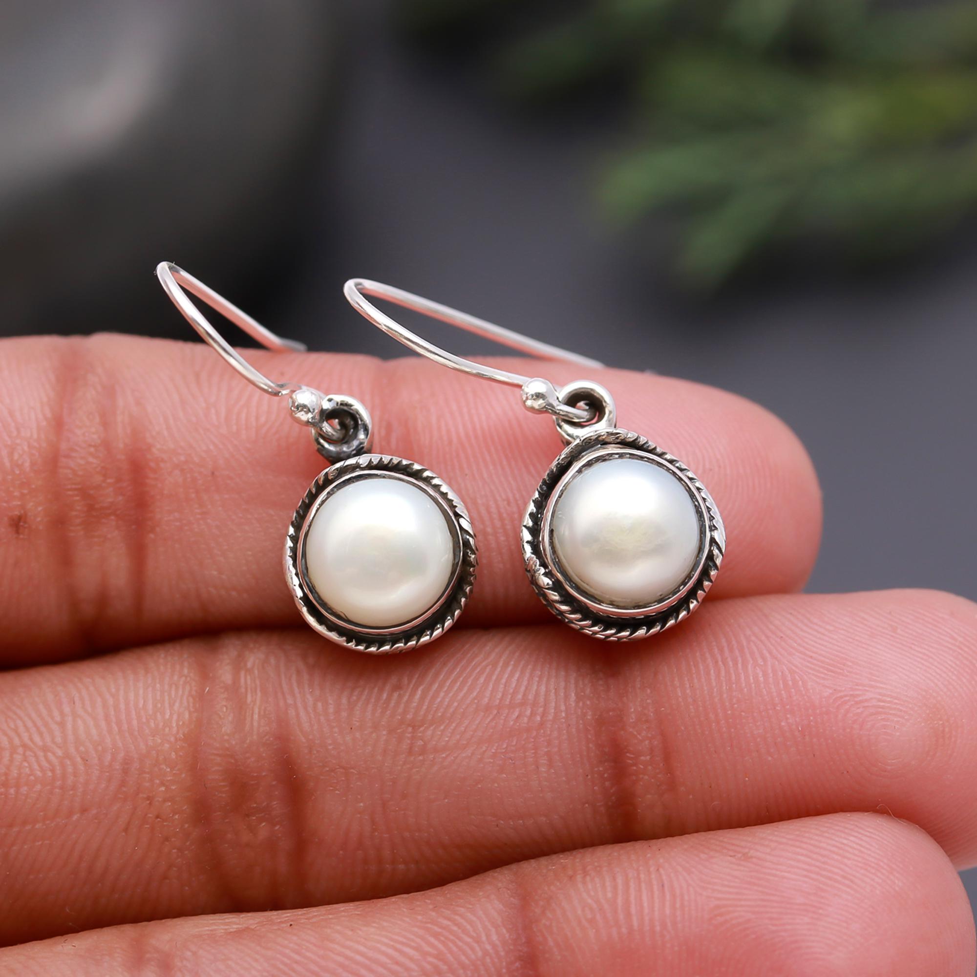 The Classic Strand: Pearl & Silver Rope Drop Earrings