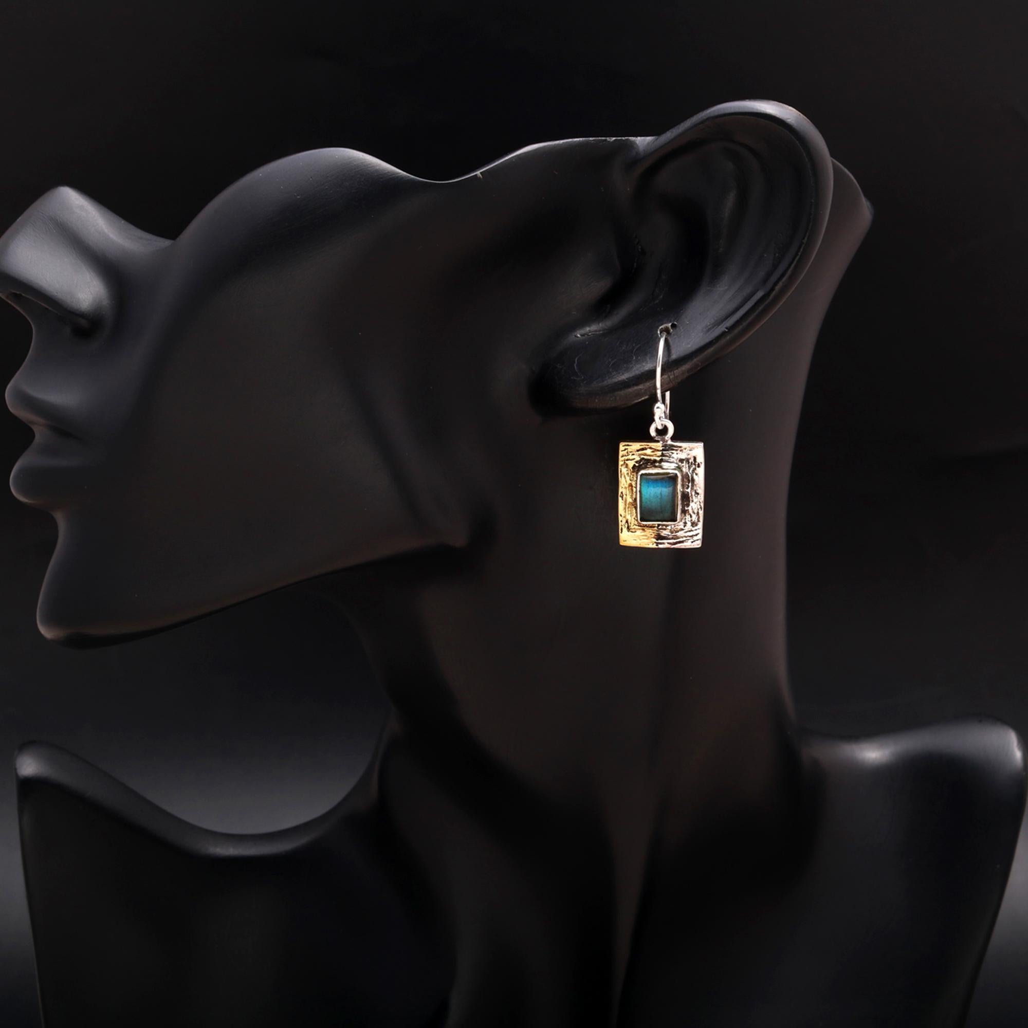 925 Silver Labradorite Dangle Earrings