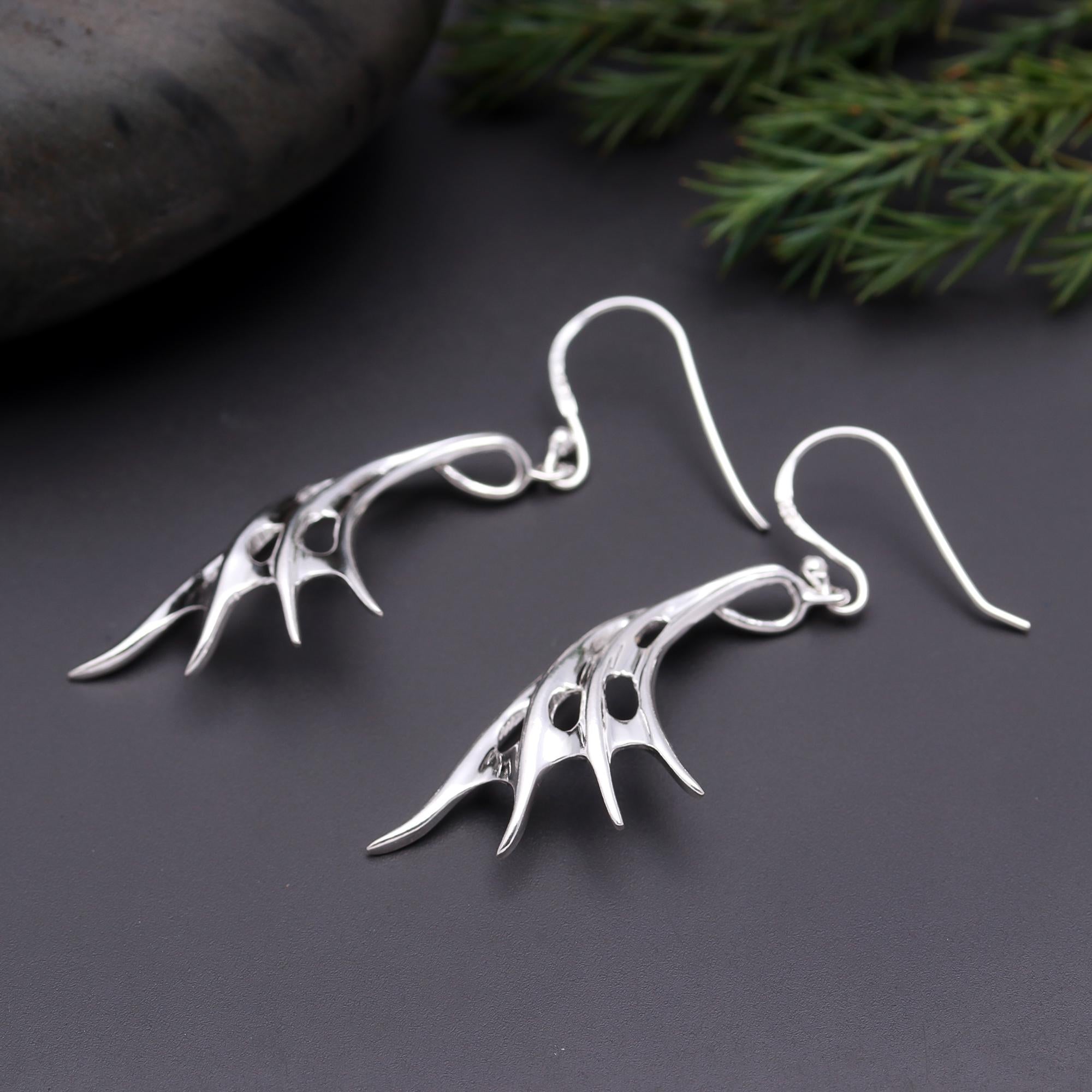 925 Silver Wing-Shaped Dangle Earrings