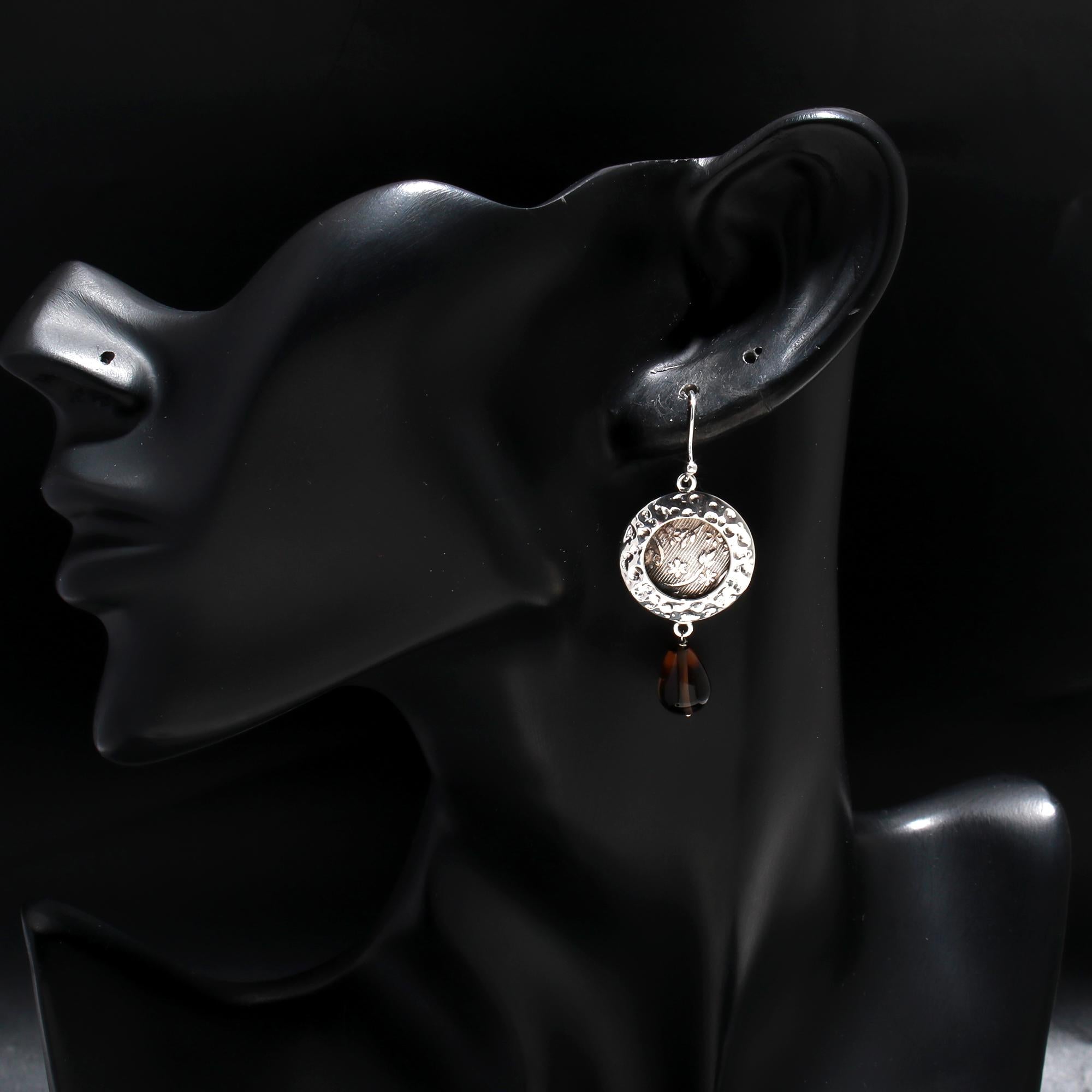 925 Silver Ancient Coin Dangle Earrings