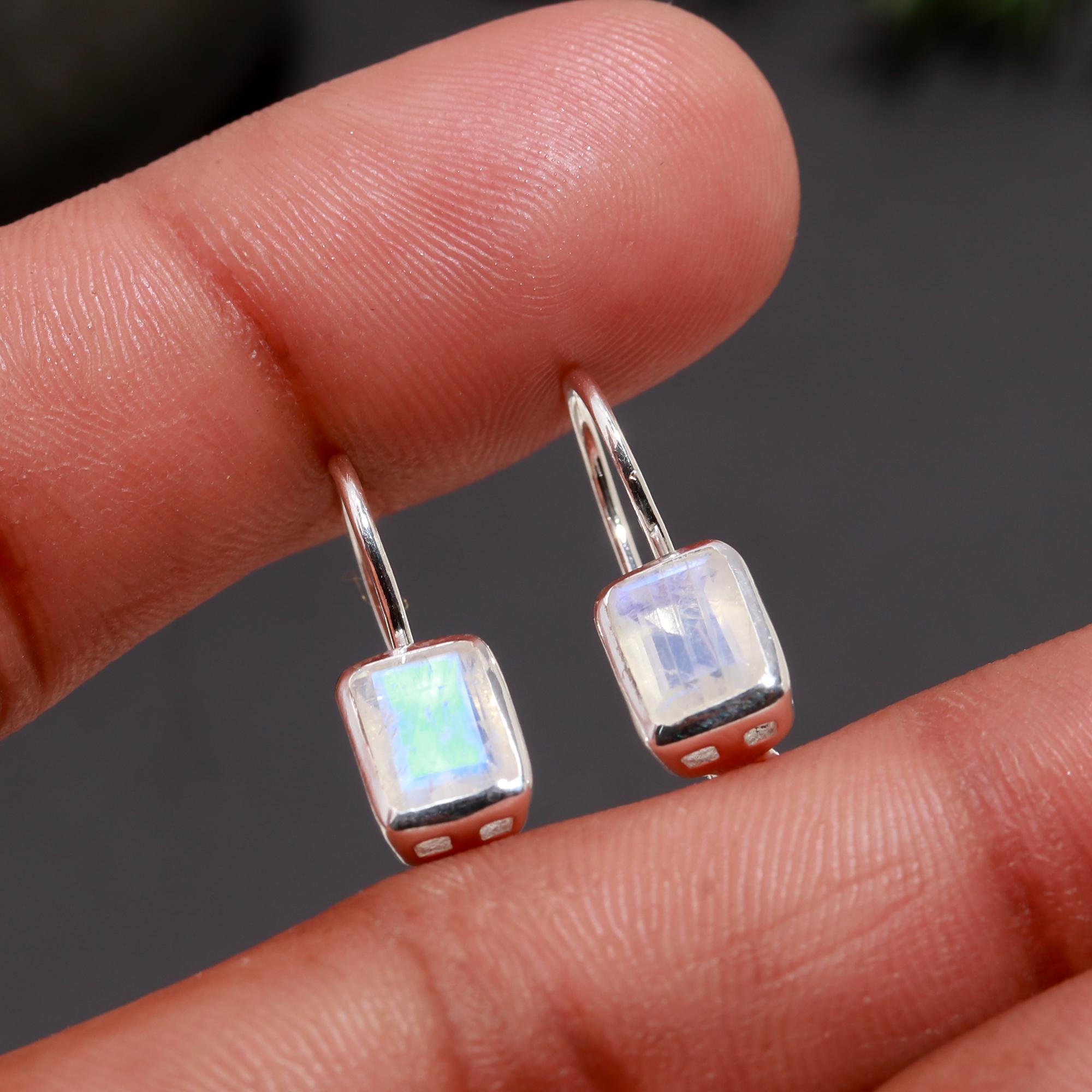 925 Silver Moonstone Dangle Earrings