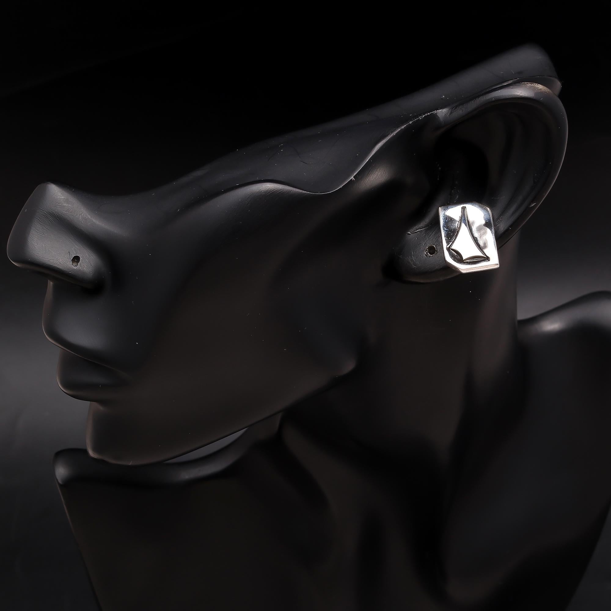 925 Silver Modern Rectangle Stud Earrings