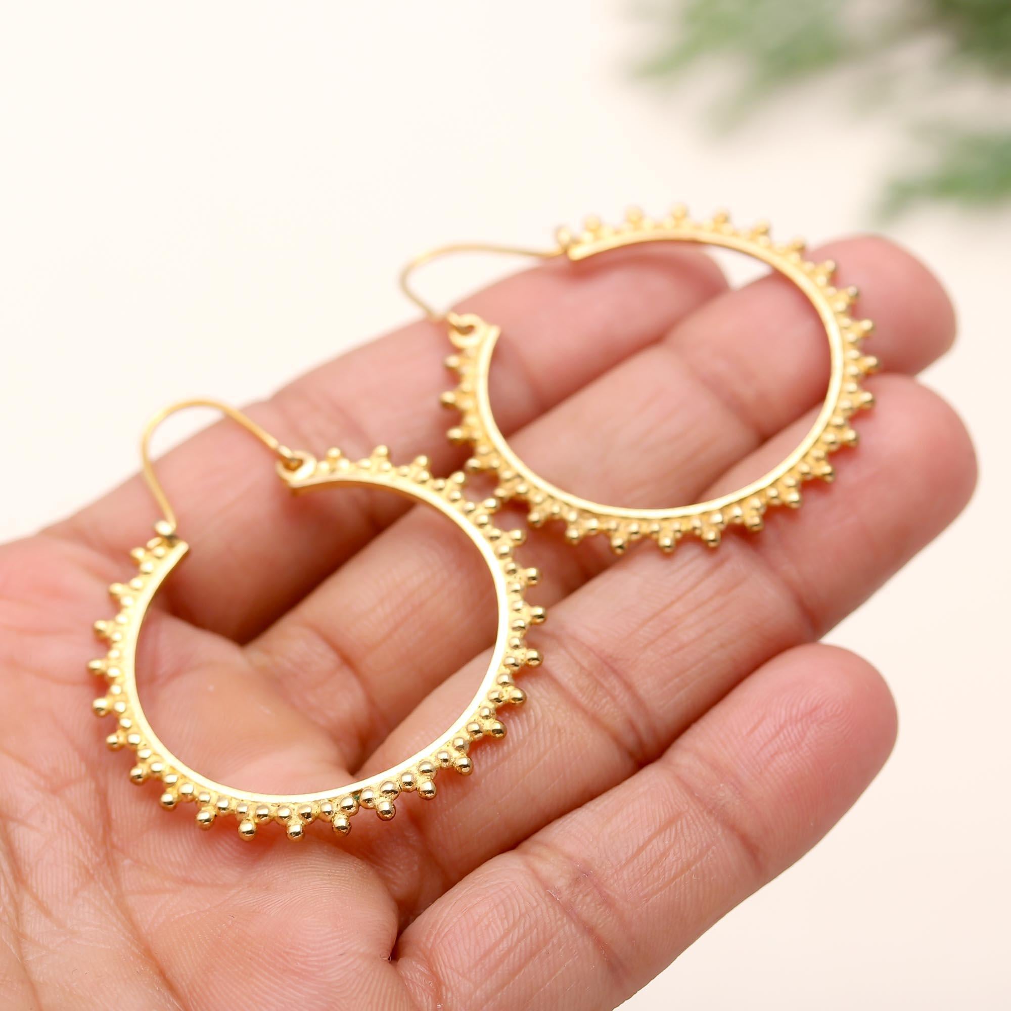 The Golden Halo: Granulated Beaded Hoop Earrings