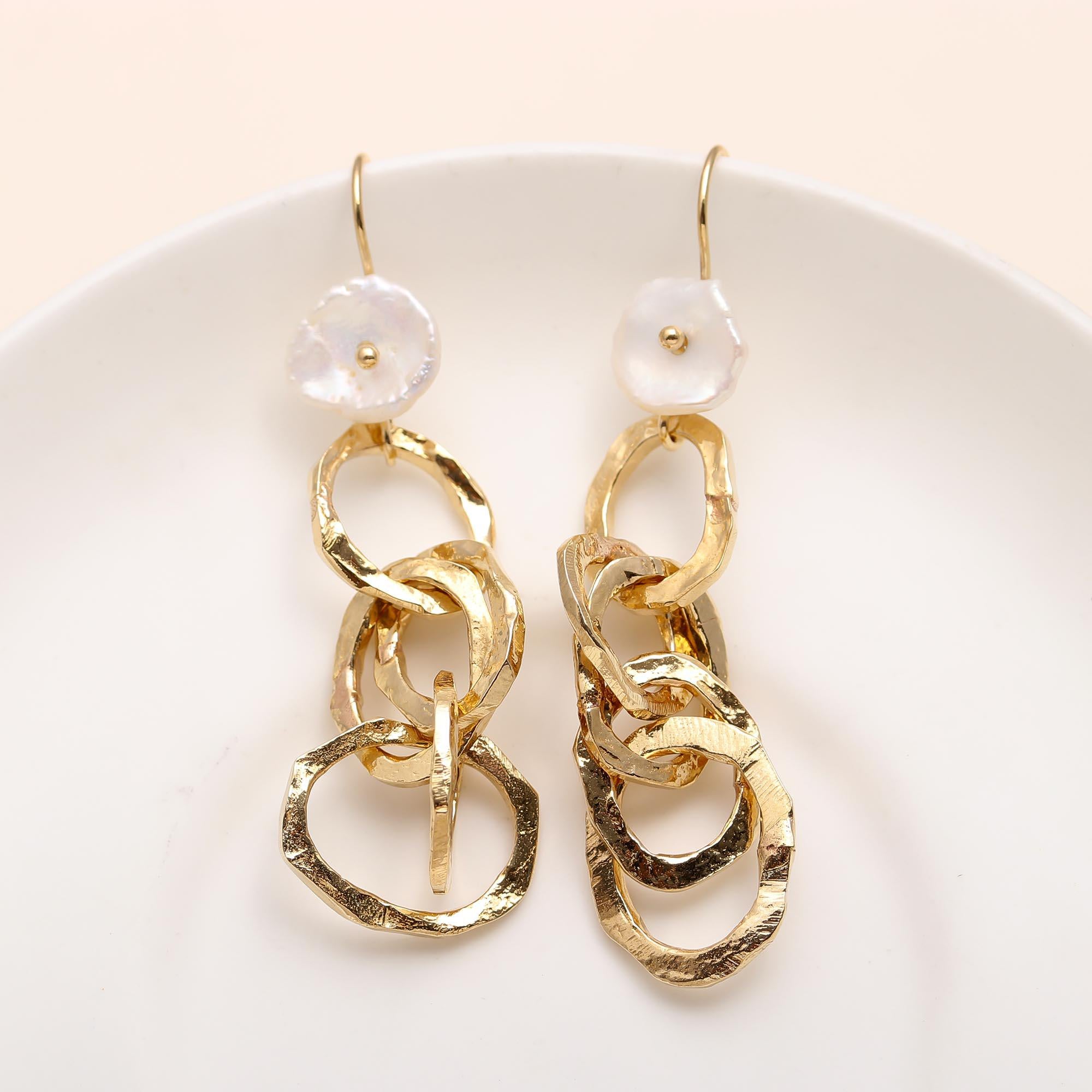 925 Silver Baroque Pearl Dangle Earrings