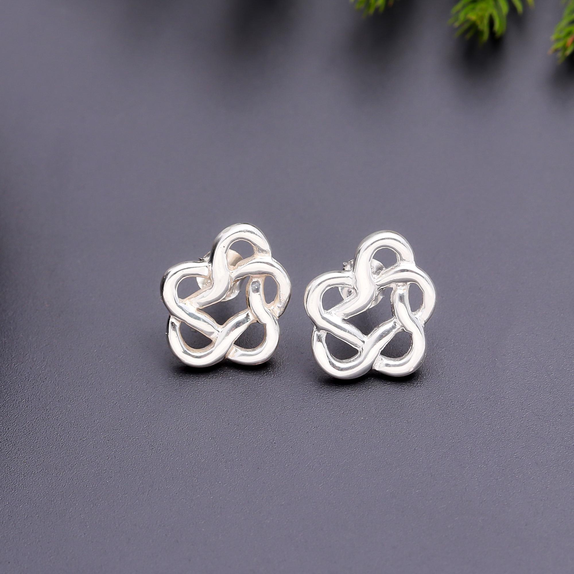 925 Silver Celtic Knot Stud Earrings
