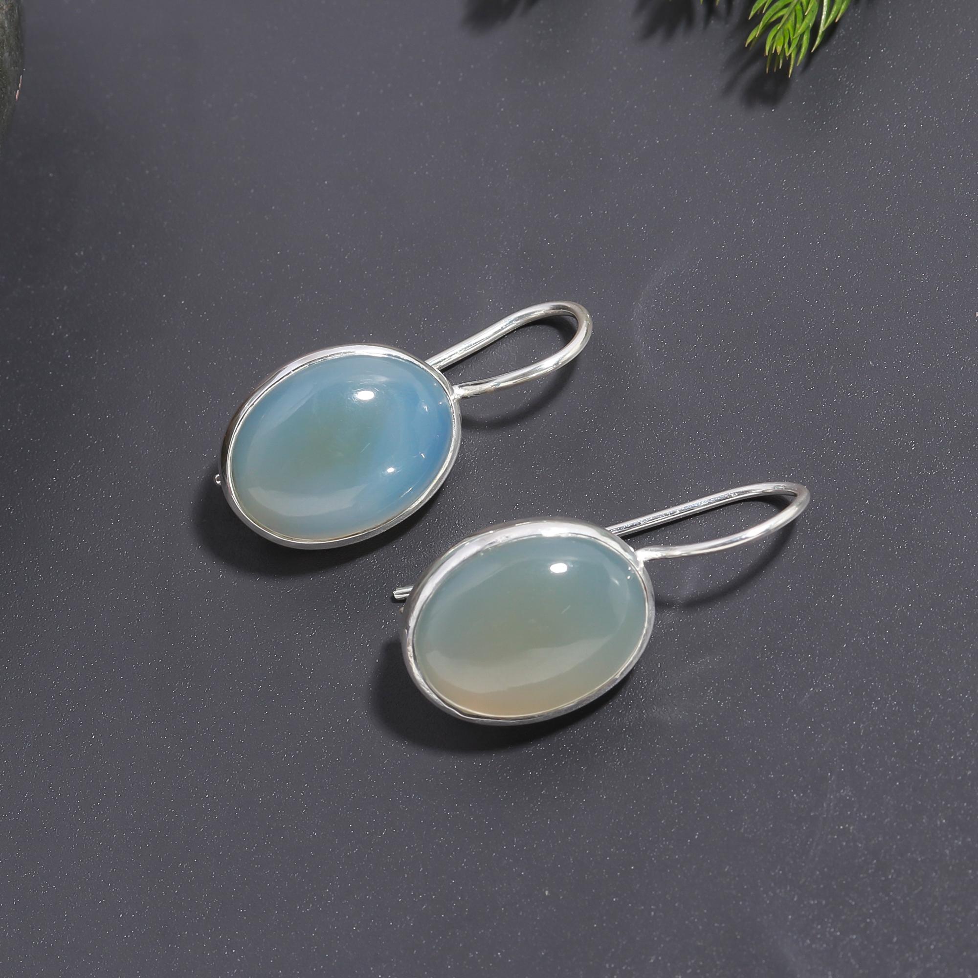 925 Silver Moonstone Dangle Earrings