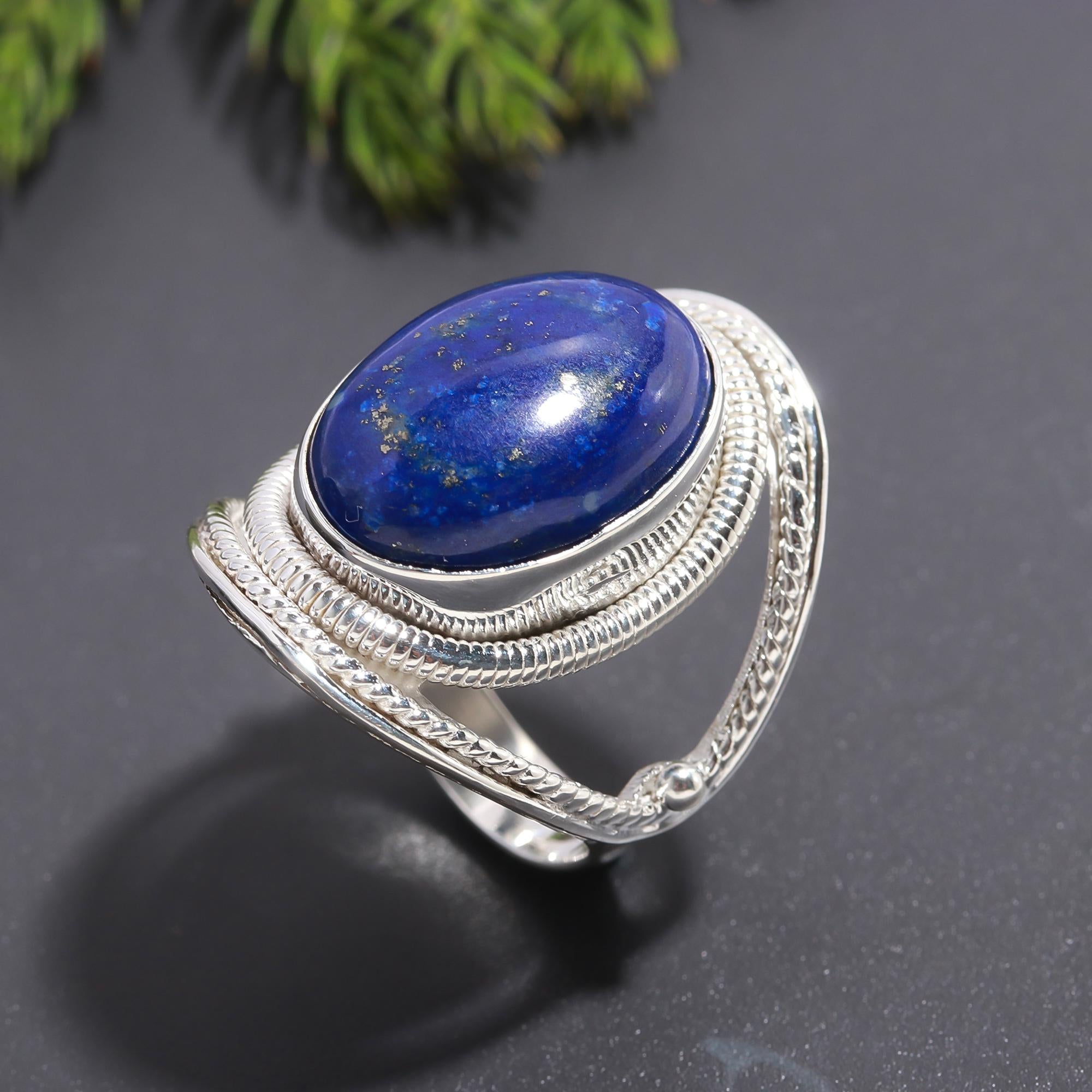 925 Silver Lapis Lazuli Statement Ring