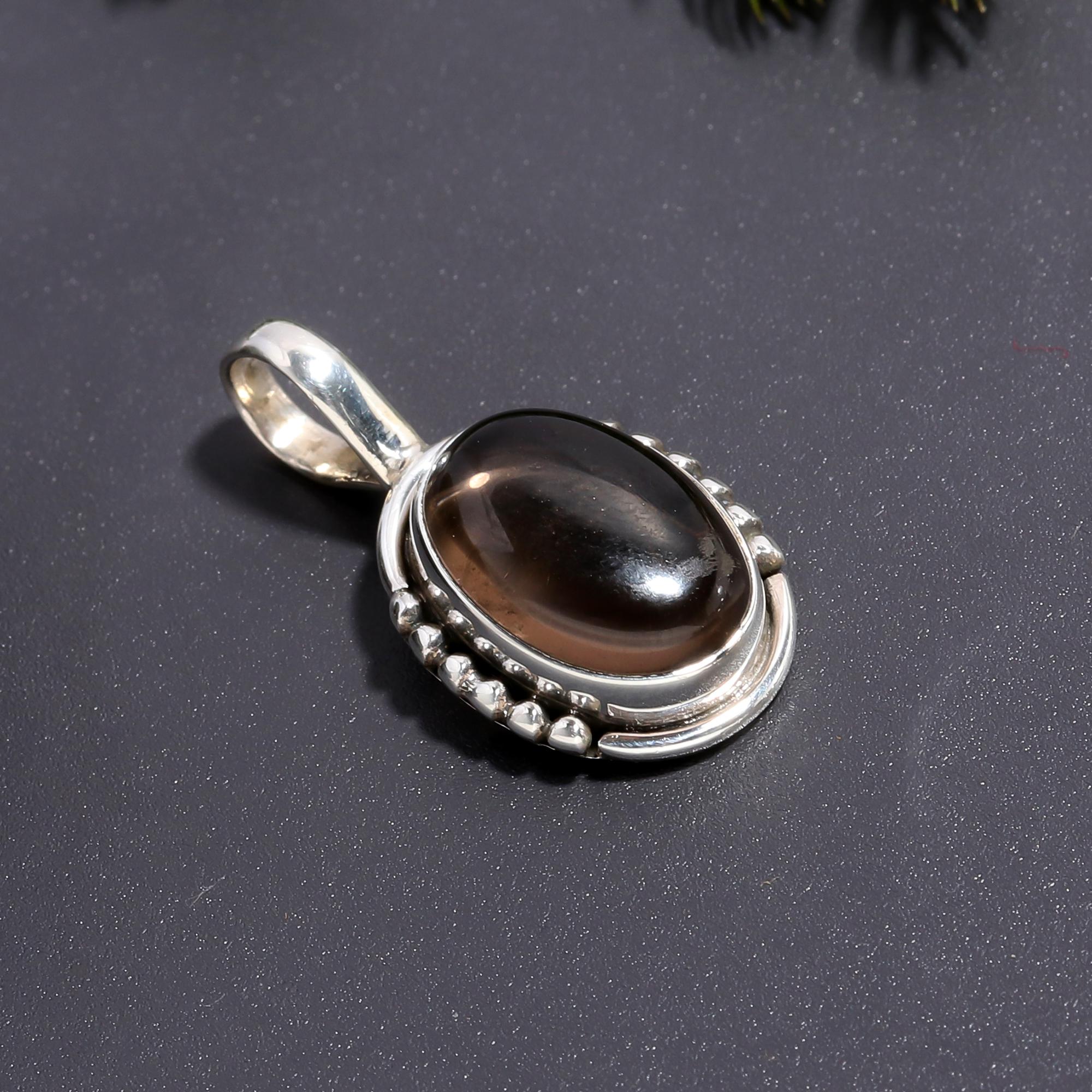 925 Silver Smoky Quartz Pendant