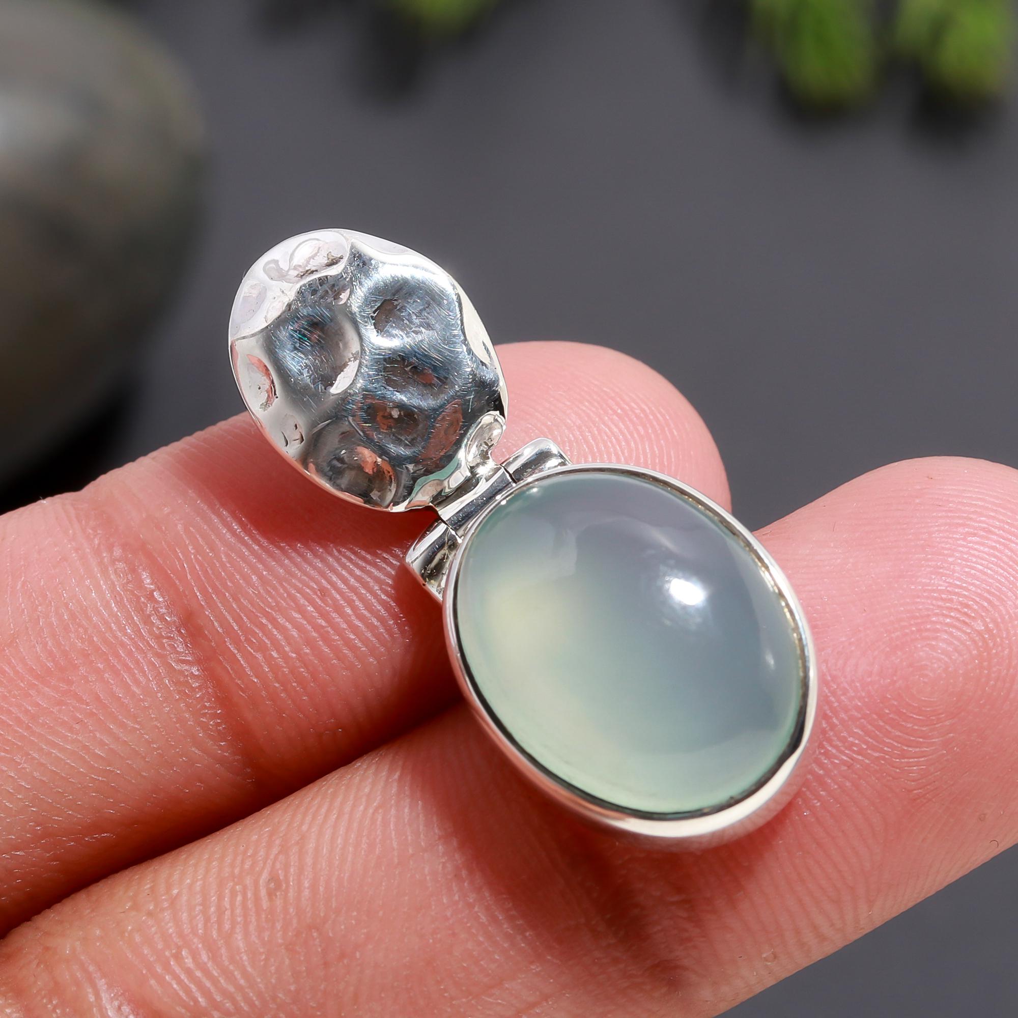 925 Silver Blue Chalcedony Pendant