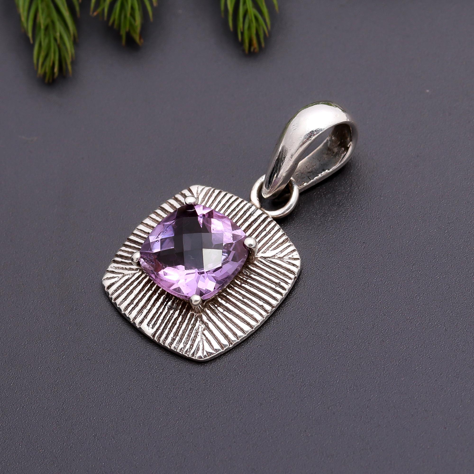 925 Silver Amethyst Pendant