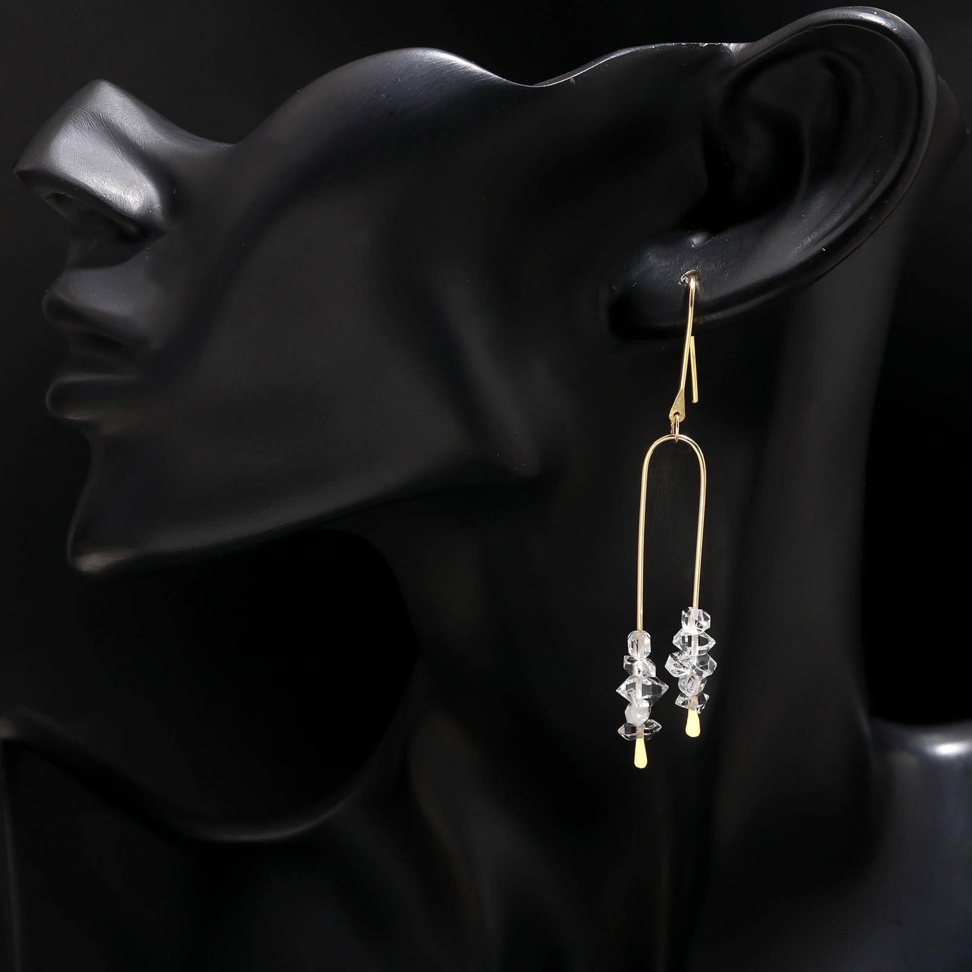 The Crystal Archway: Quartz Cluster Drop Earrings