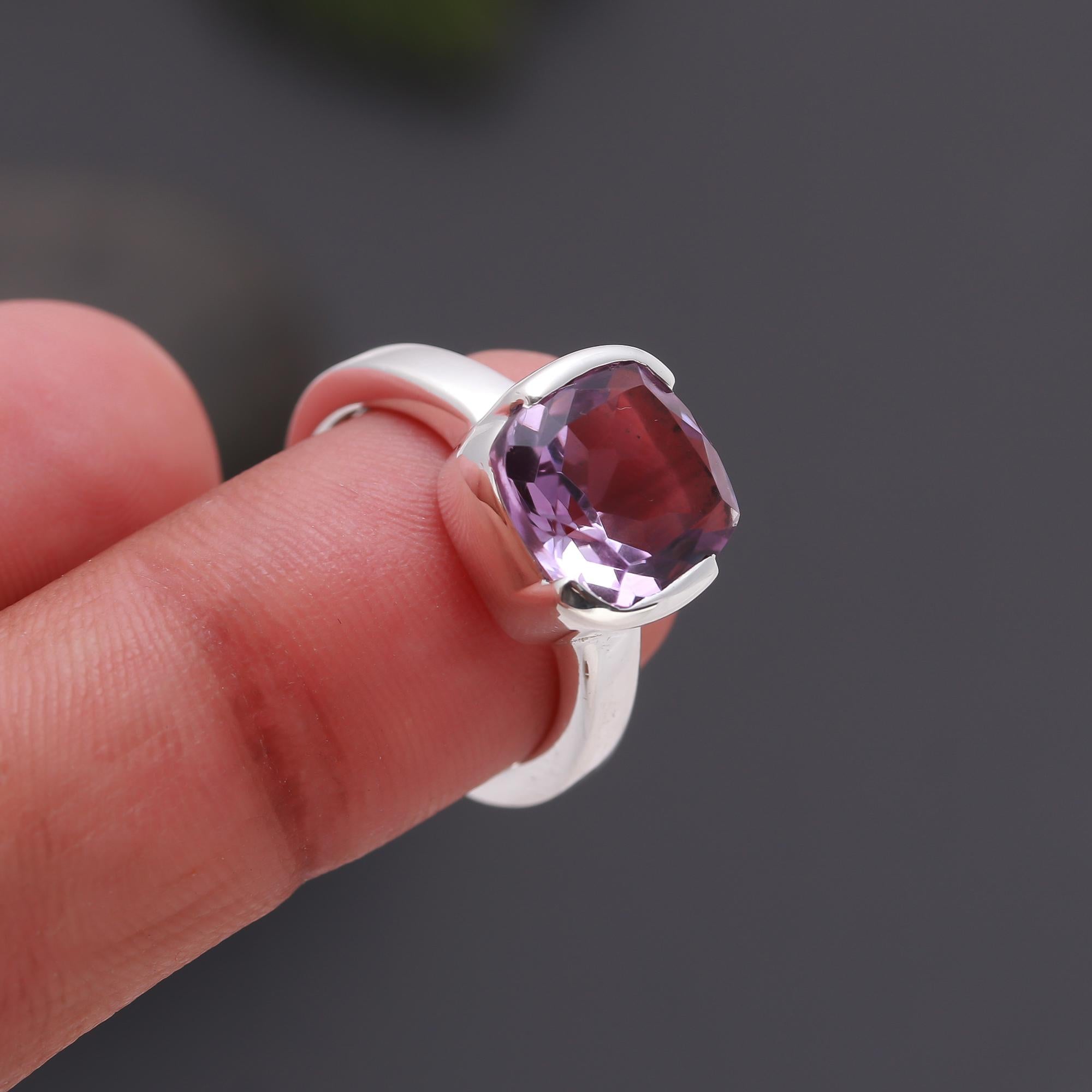925 Silver Amethyst Ring