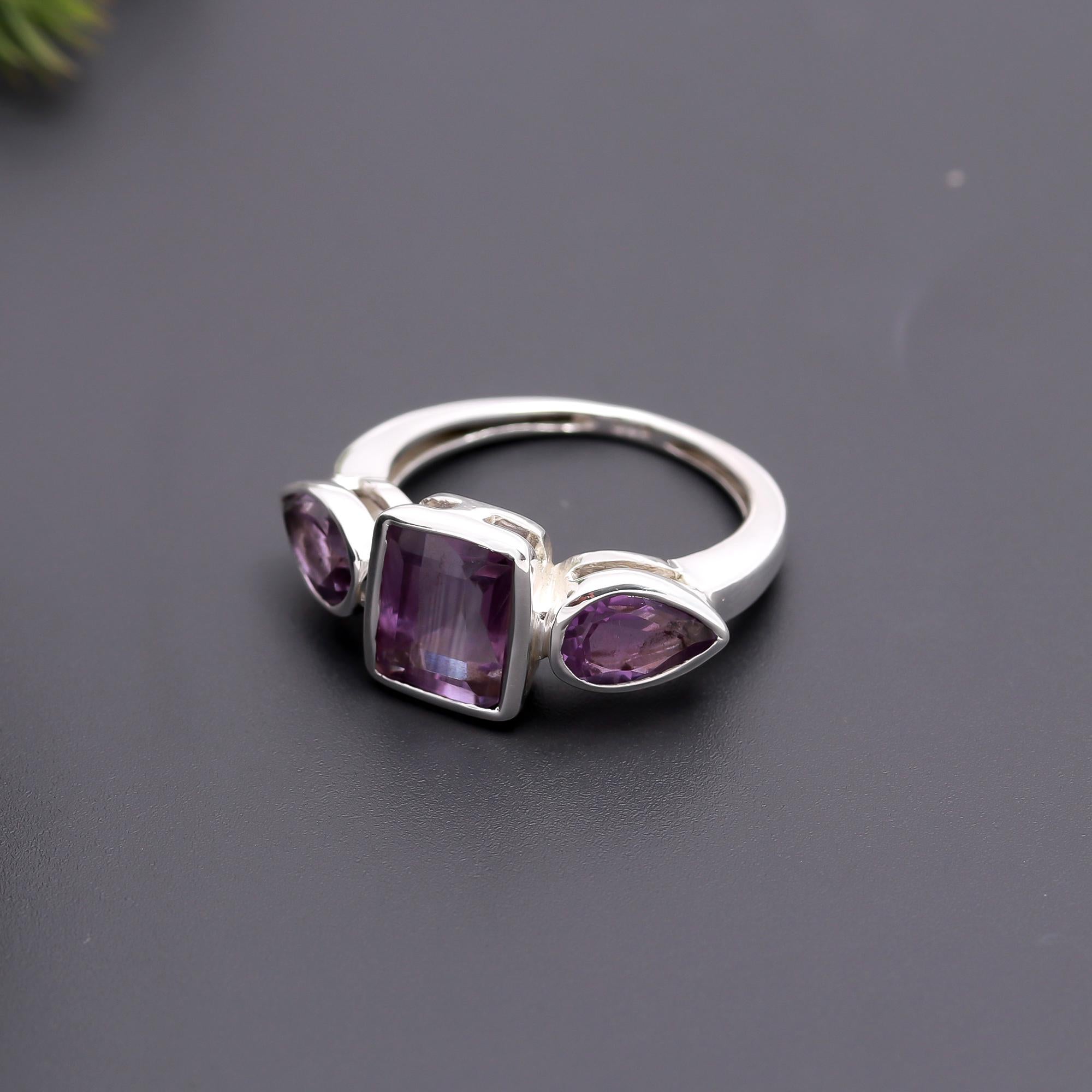 925 Silver Amethyst Ring