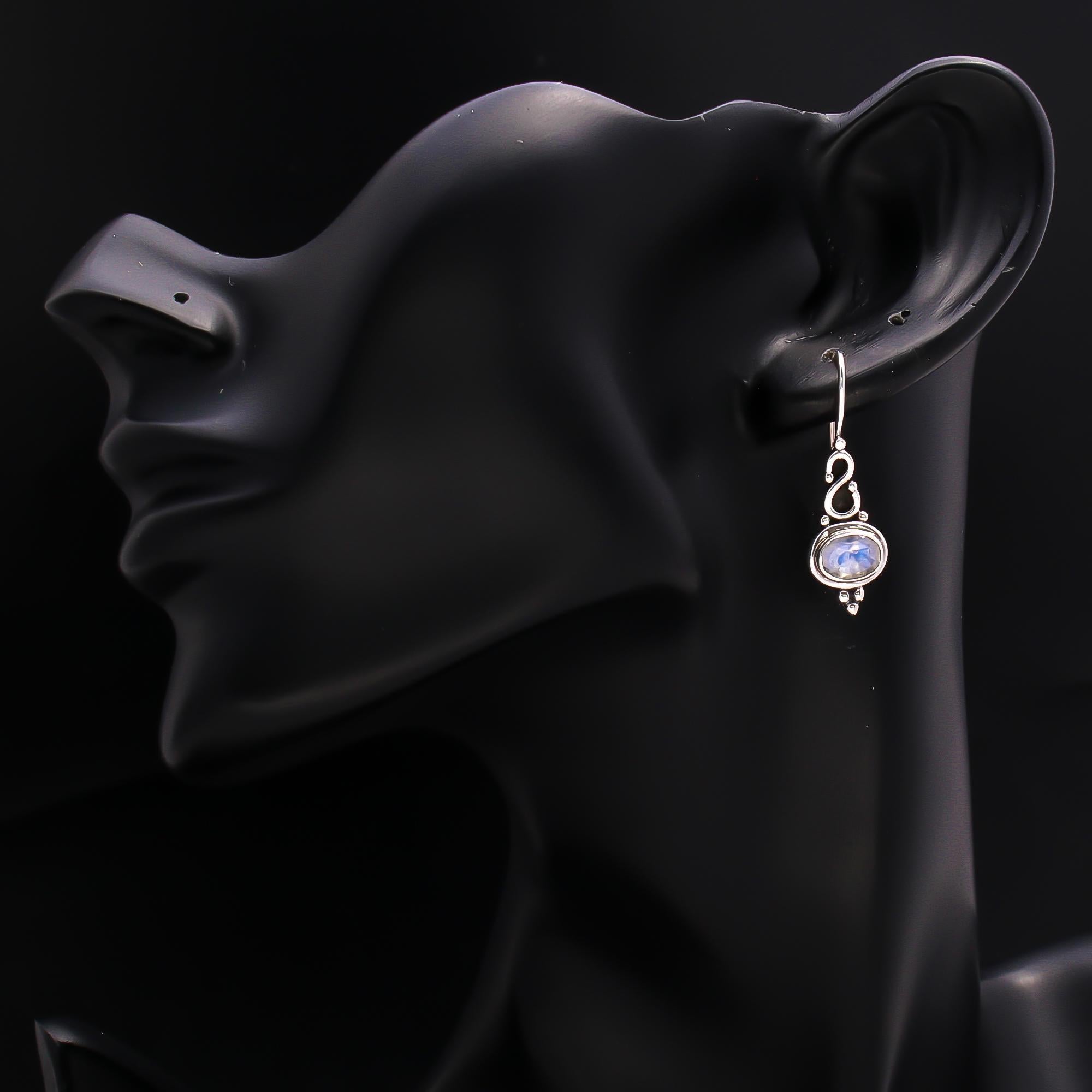 925 Silver Moonstone Dangle Earrings