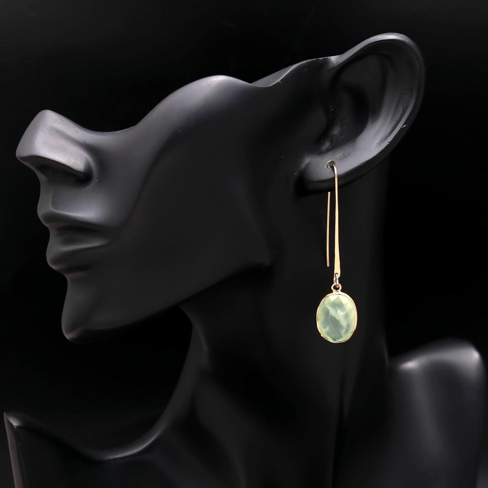 The Verdant Line: Modern Sterling Silver & Green Onyx Drop Earrings