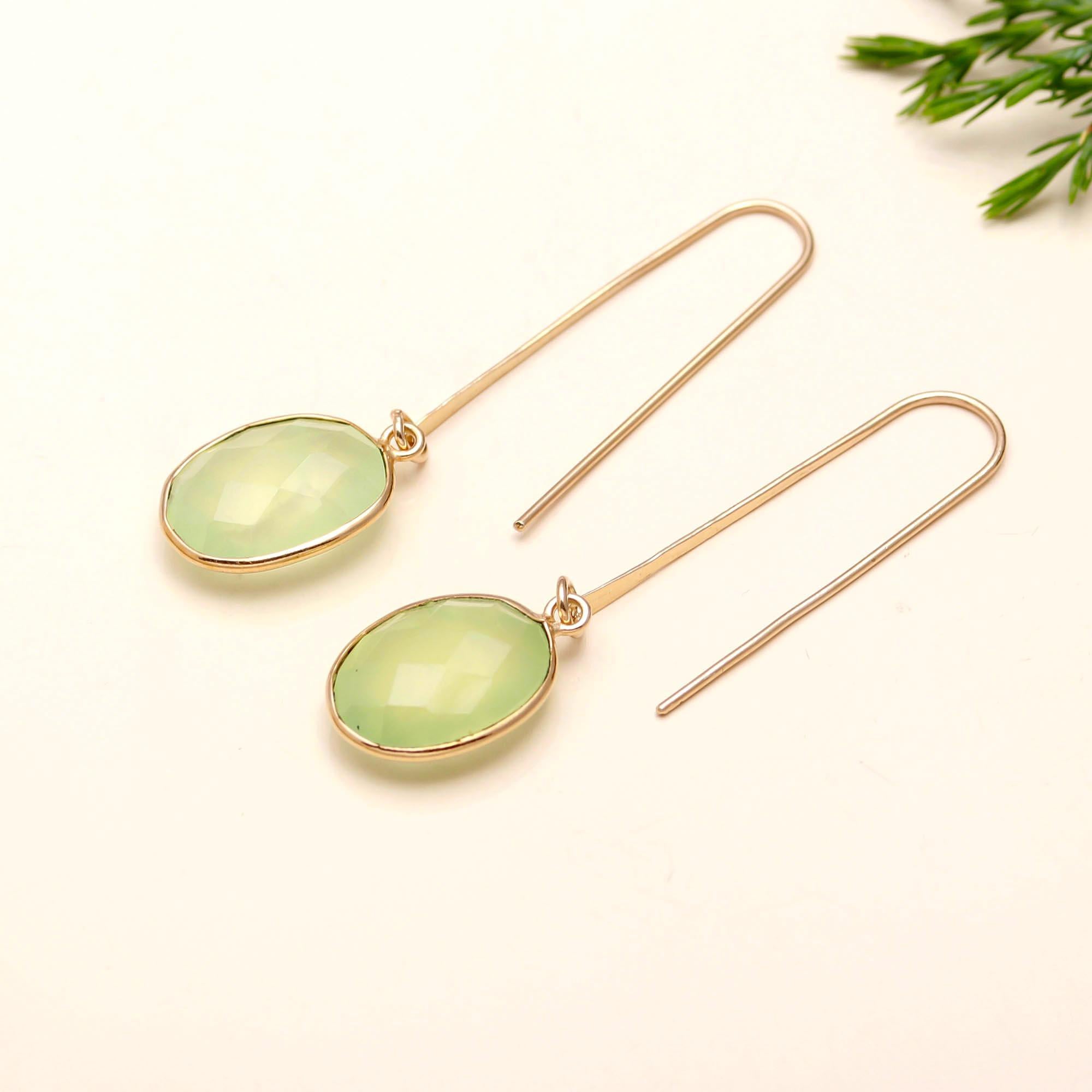 The Verdant Line: Modern Sterling Silver & Green Onyx Drop Earrings