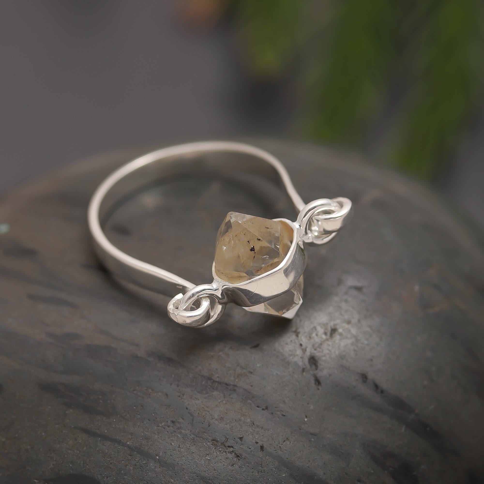 925 Silver Raw Quartz Ring