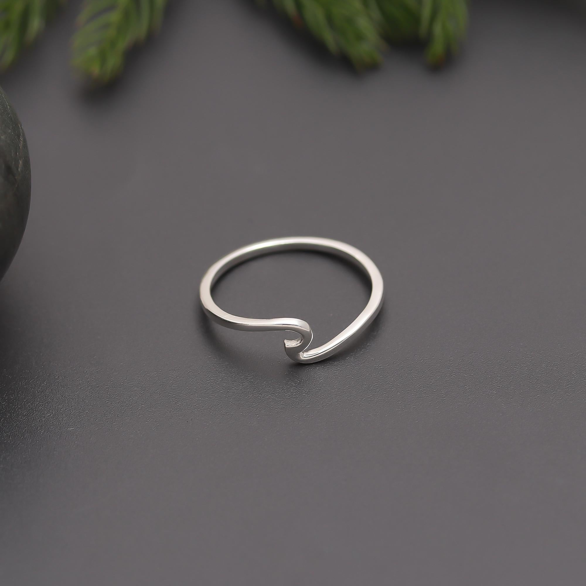 925 Silver Wave Minimalist Ring