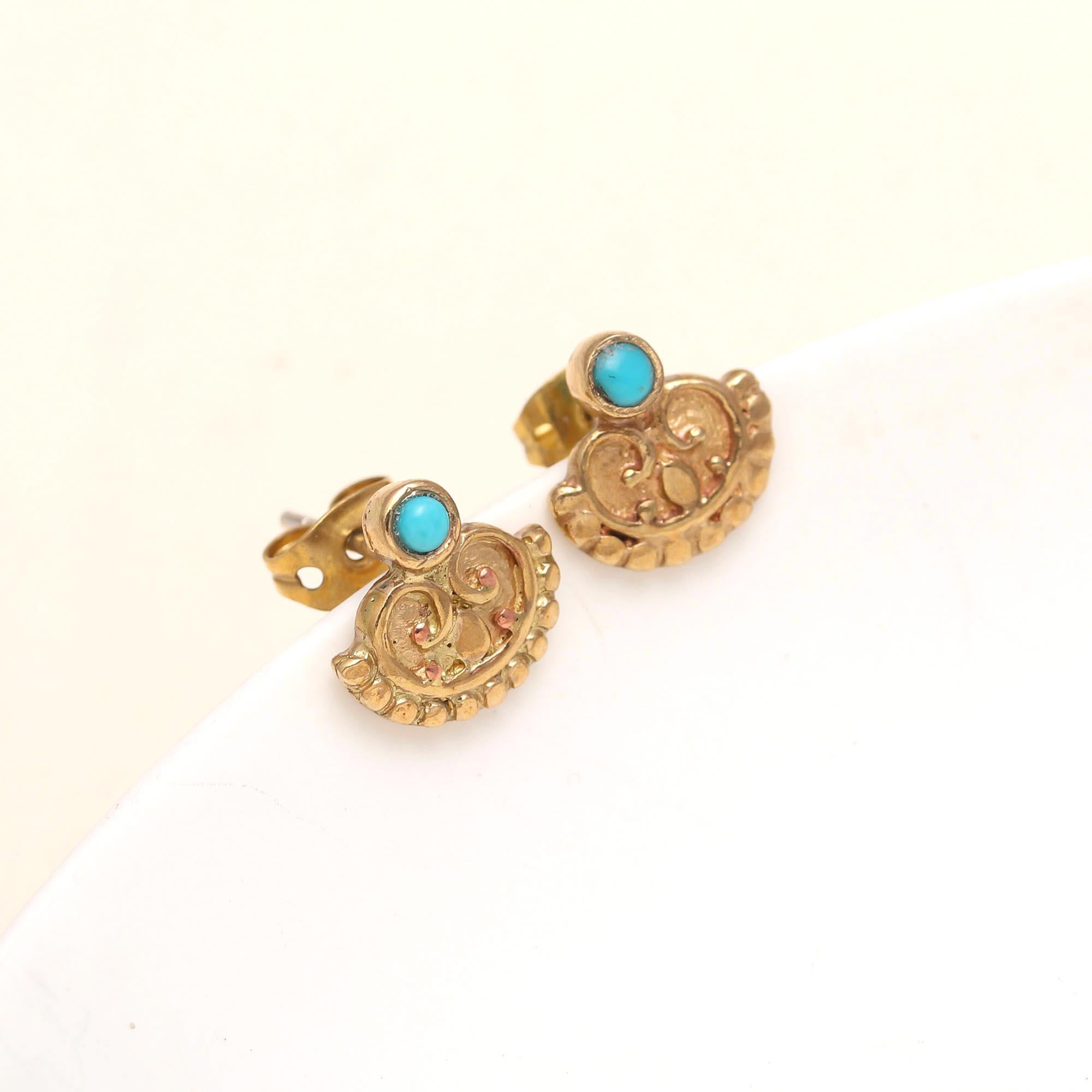 925 Silver Turquoise Stud Earrings