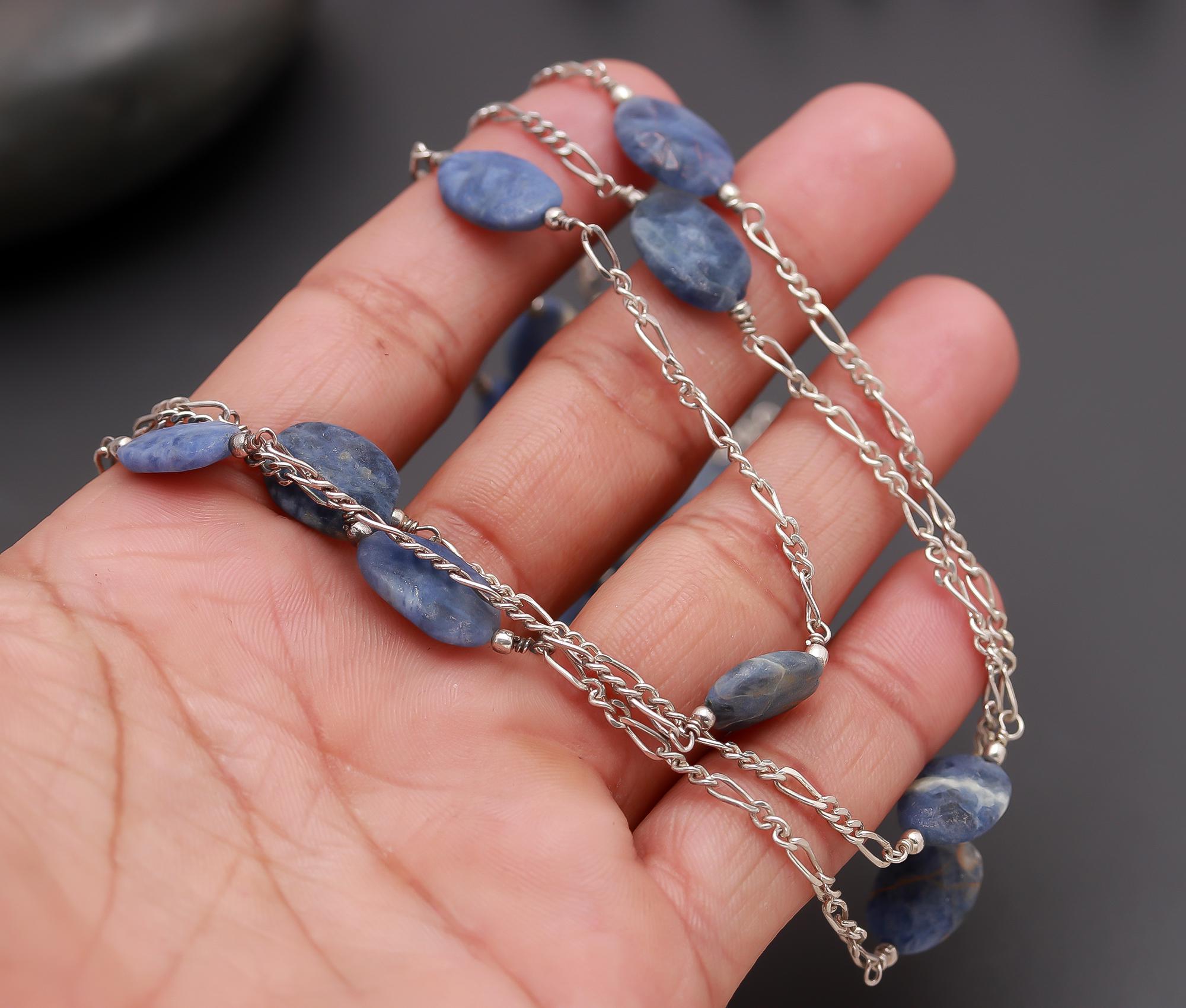 925 Silver Kyanite Beads Multi-Layer Necklace