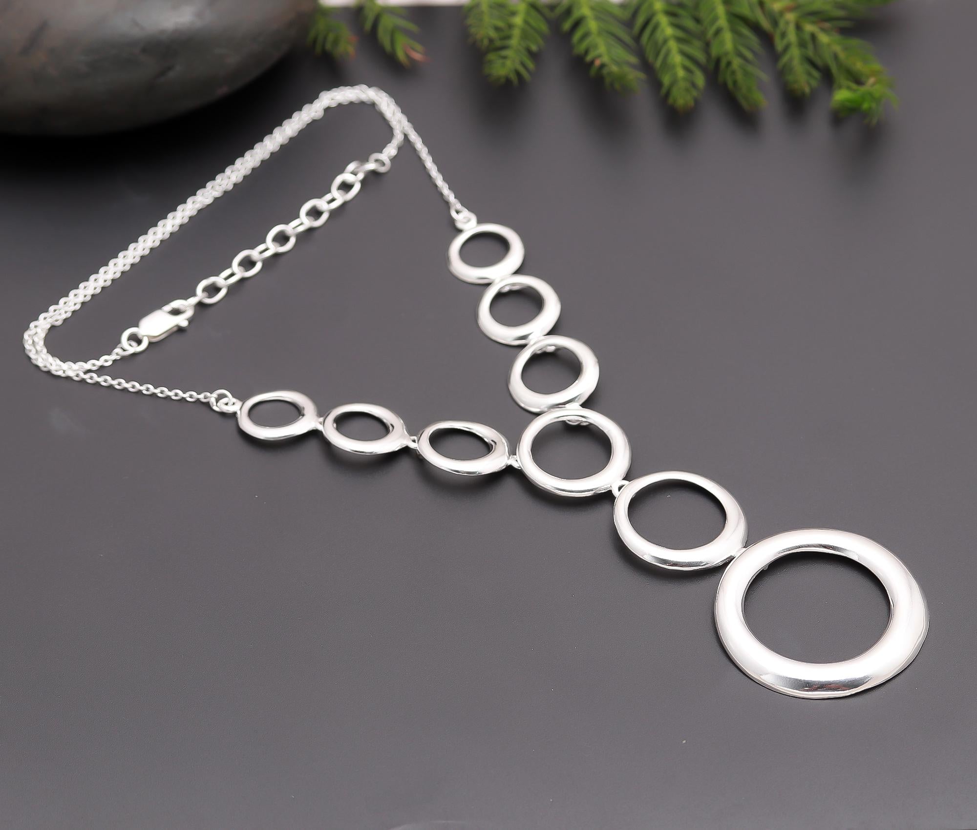 925 Silver Bold Circle Link Necklace