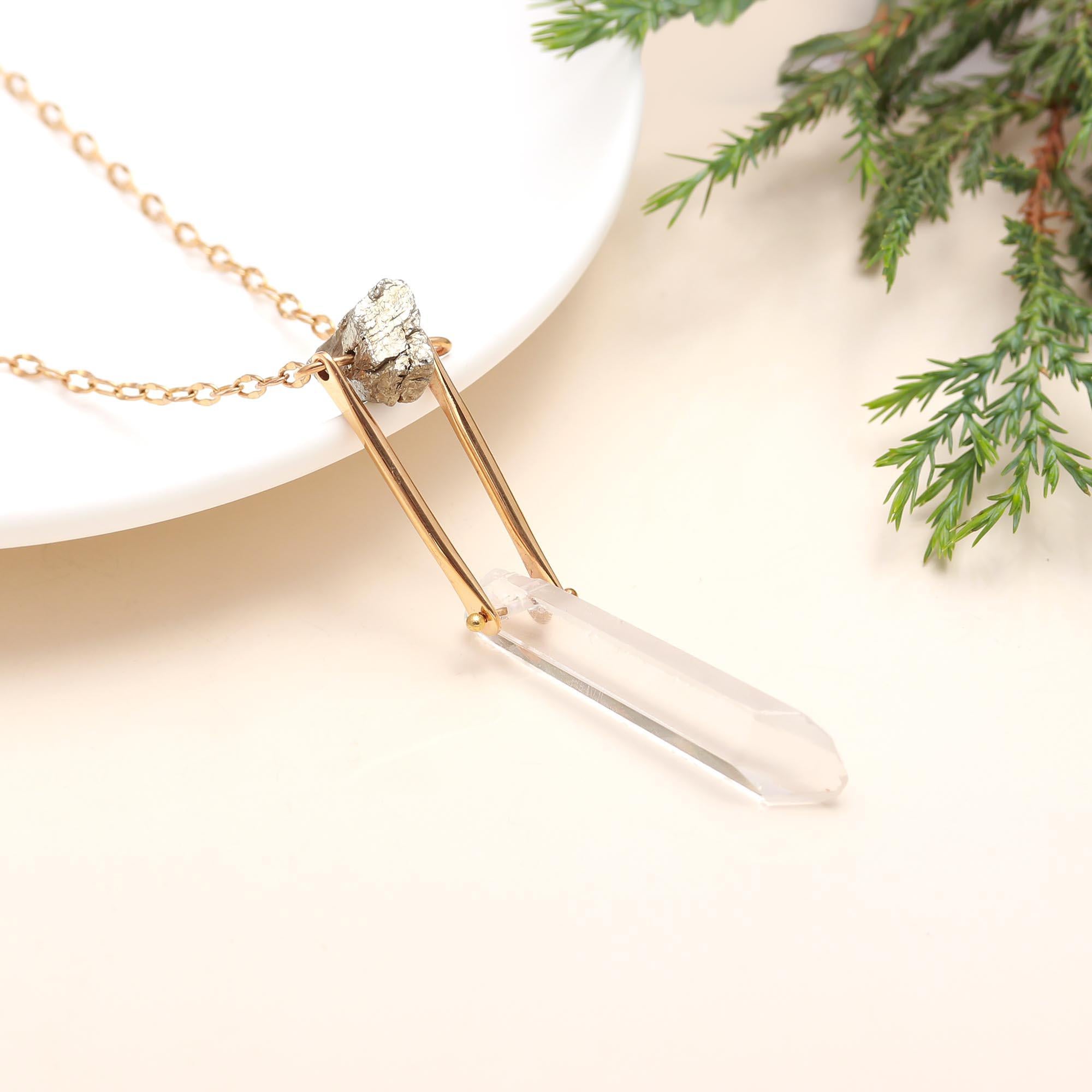 The Geometric Prism: Clear Quartz Point Necklace