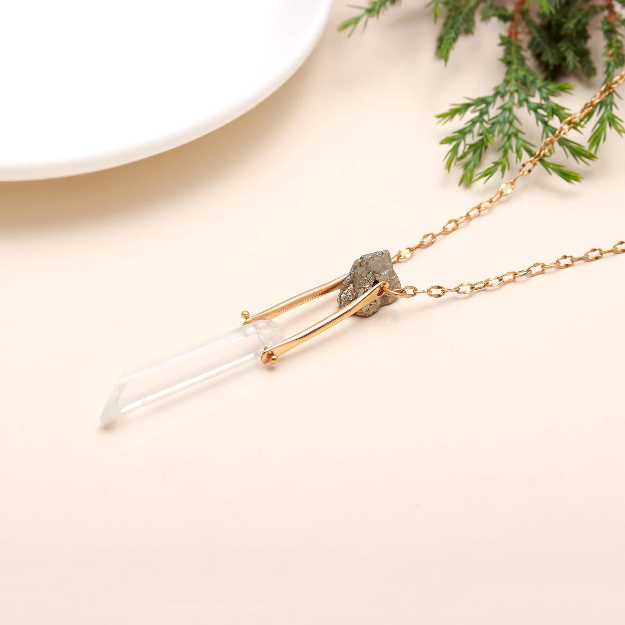 The Geometric Prism: Clear Quartz Point Necklace