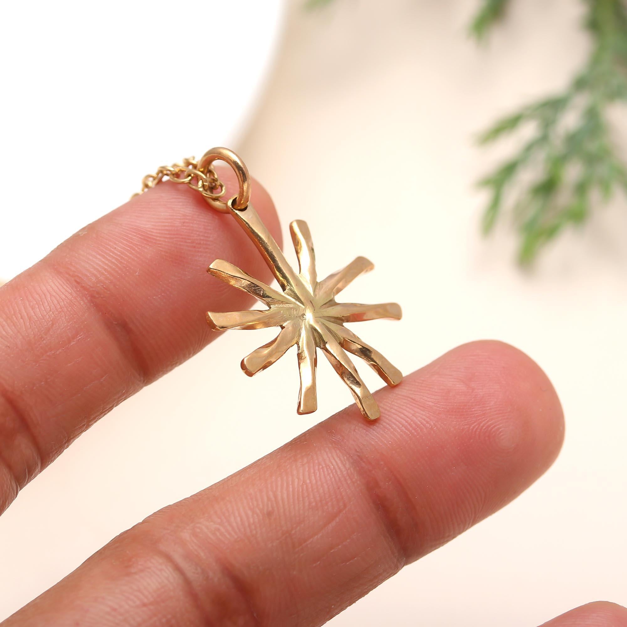 The Solar Ray: Minimal Gold Sunburst Necklace