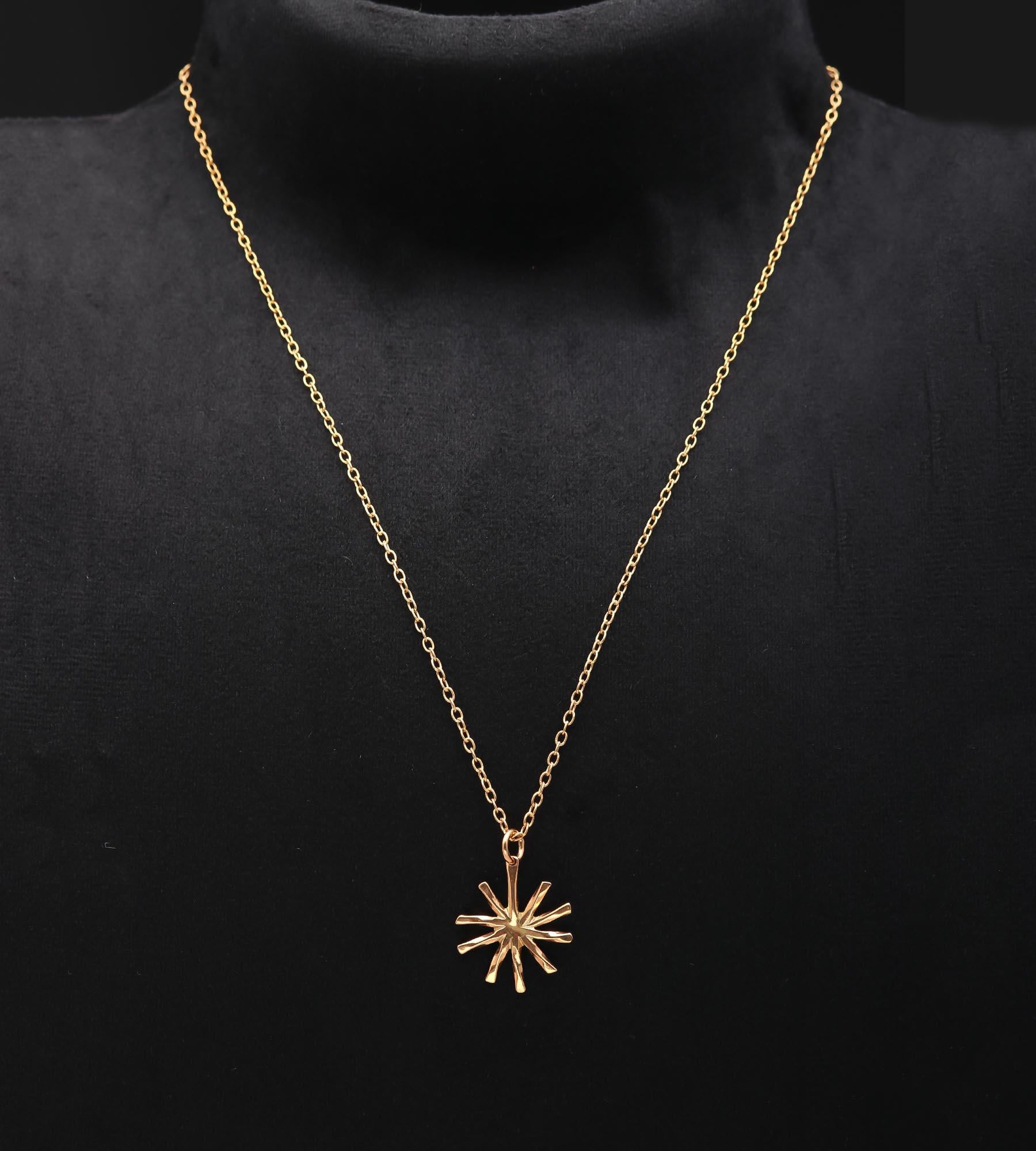 The Solar Ray: Minimal Gold Sunburst Necklace