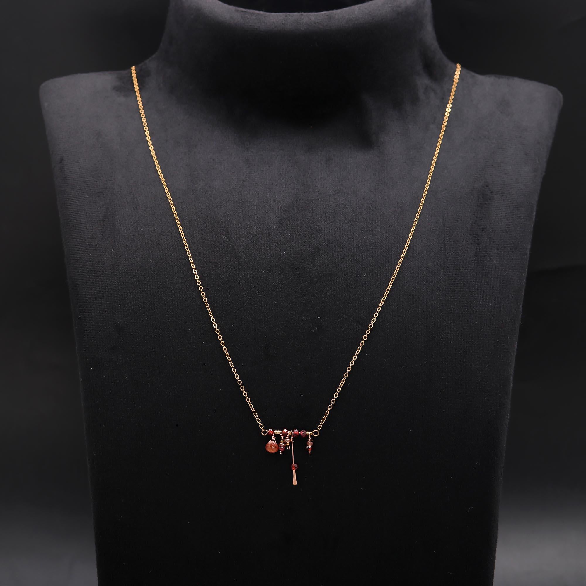 The Berry Branch: Garnet Cluster Delicate Necklace