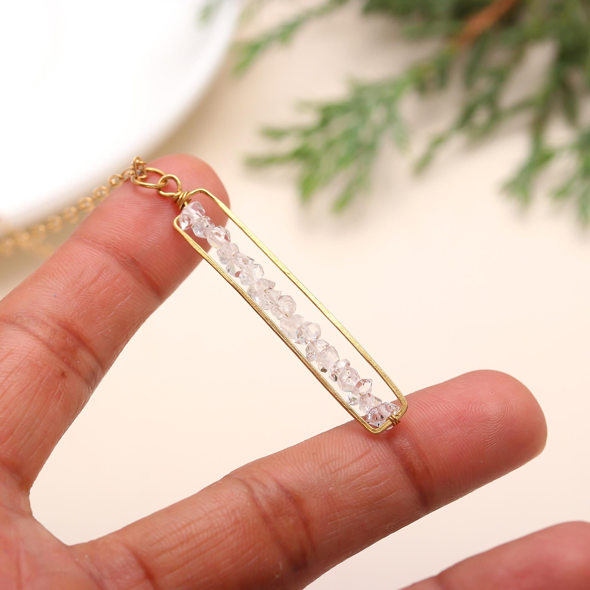 The Ice Prism: Raw Clear Crystal Geometric Necklace