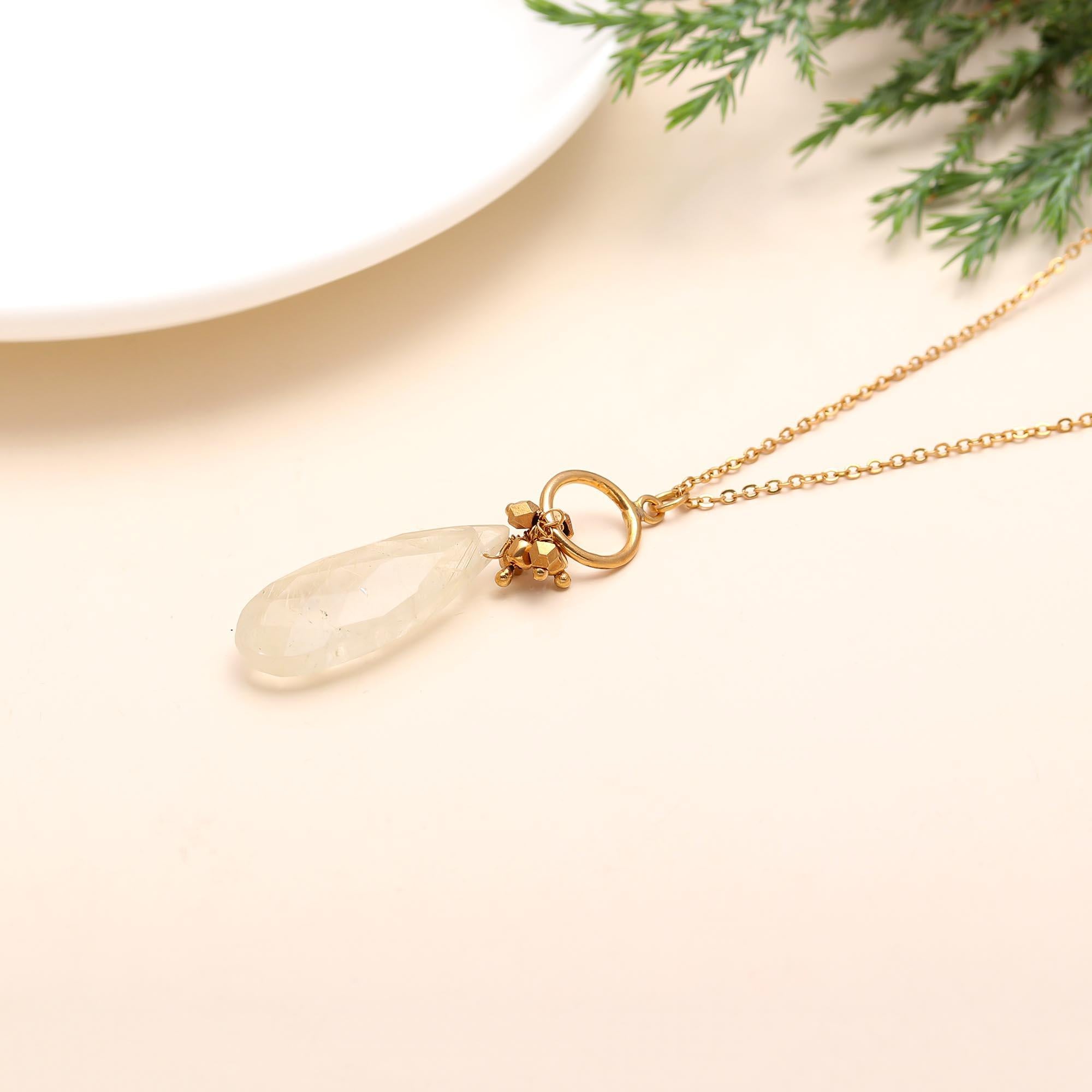 The Pure Drop: Clear Quartz Faceted Pendant
