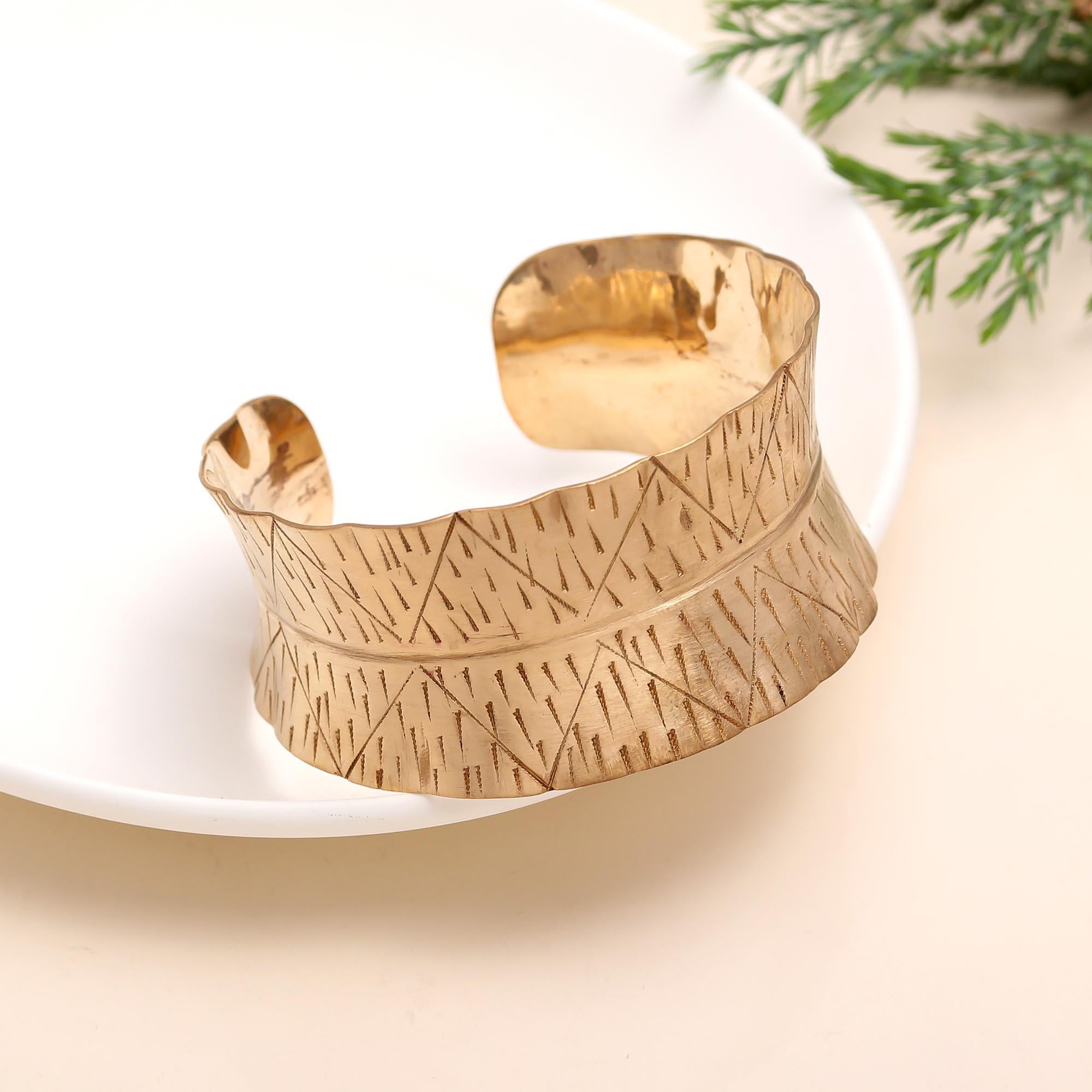 The Artisan Shield: Textured Gold Vermeil Statement Cuff