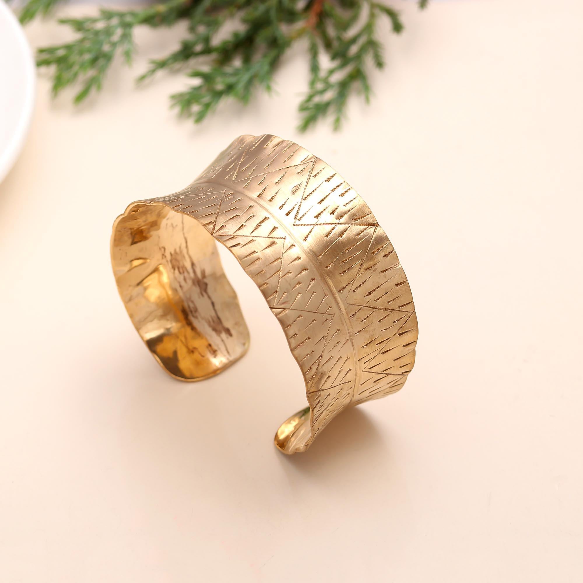 The Artisan Shield: Textured Gold Vermeil Statement Cuff