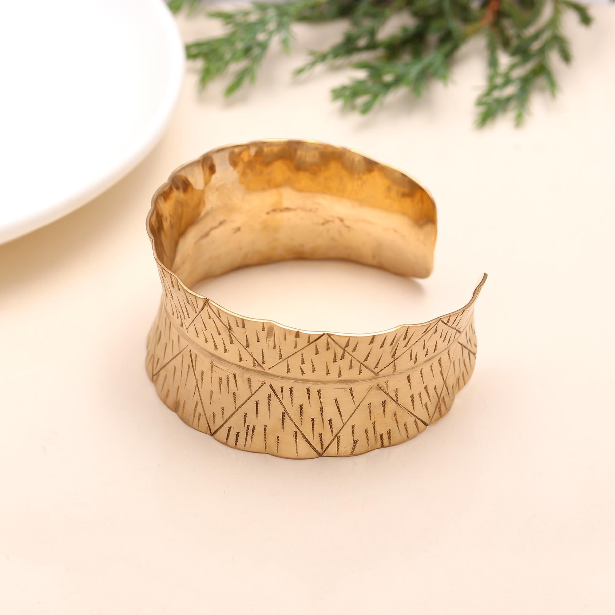 The Artisan Shield: Textured Gold Vermeil Statement Cuff