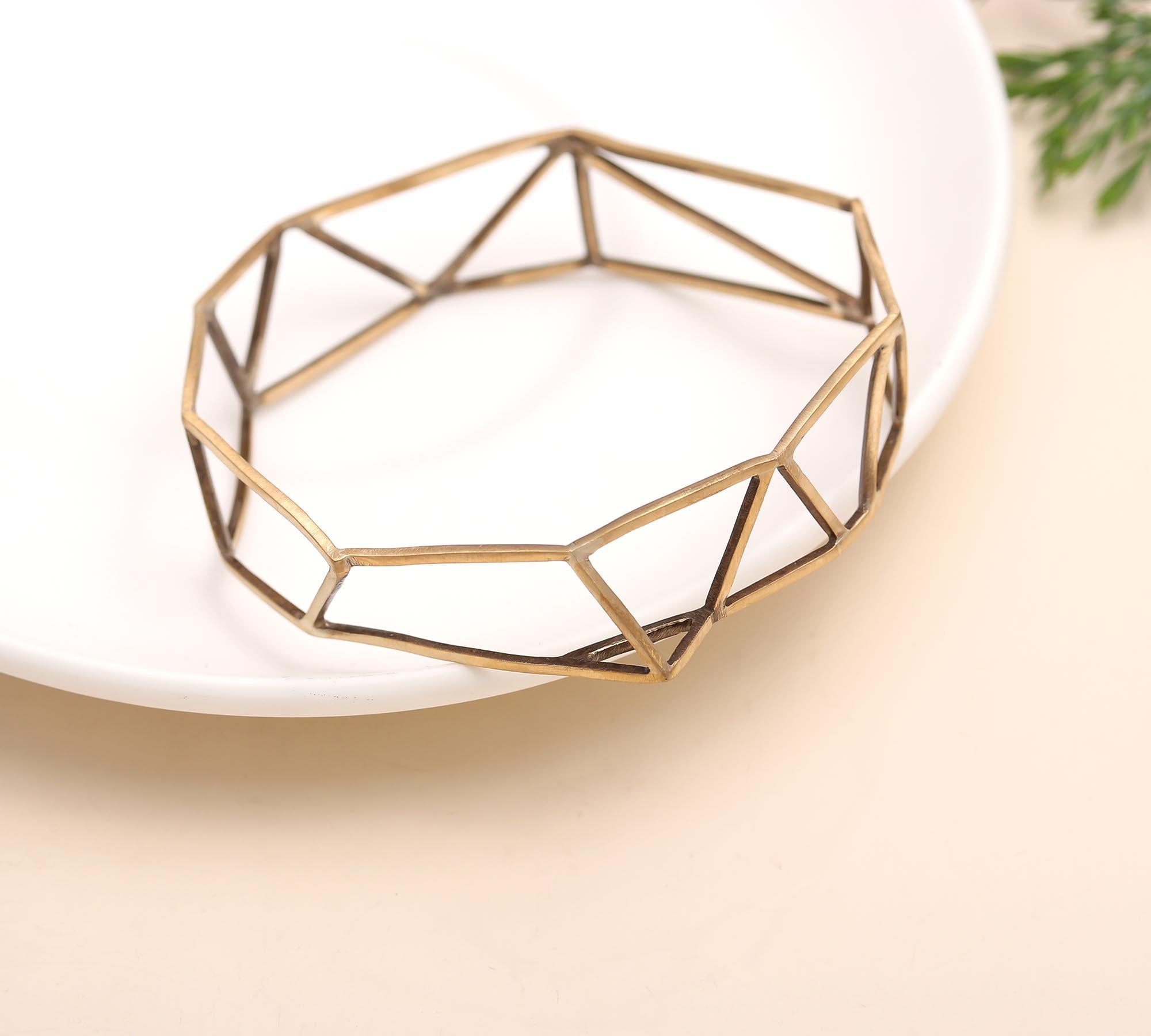 The Structural Octagon: Geometric Gold Vermeil Bangle