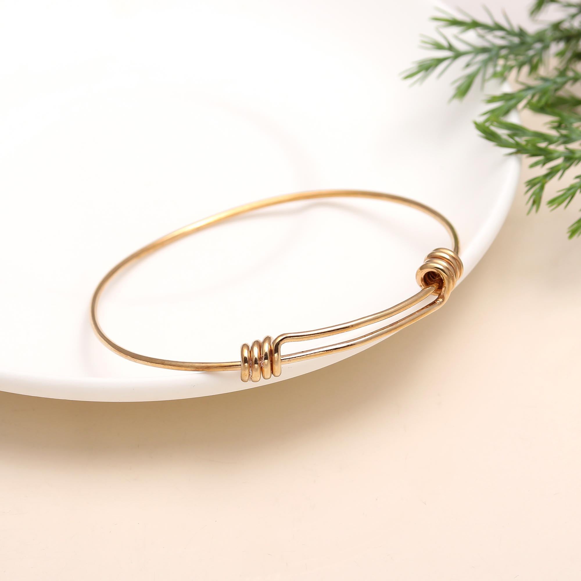 The Infinity Glide: Gold Vermeil Adjustable Wire Bangle